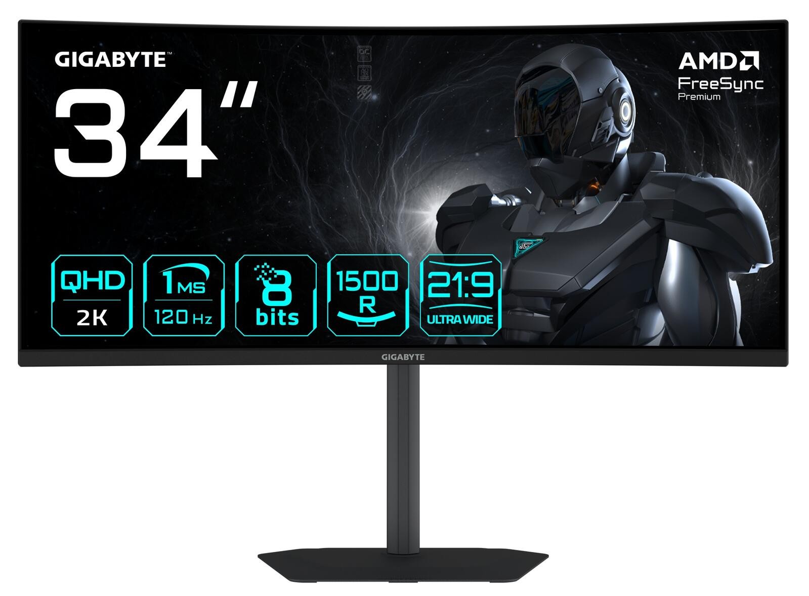 GIGABYTE GS34WQCA 34" WQHD Curved Gaming Monitor - 3440 x 1440, 1500R,