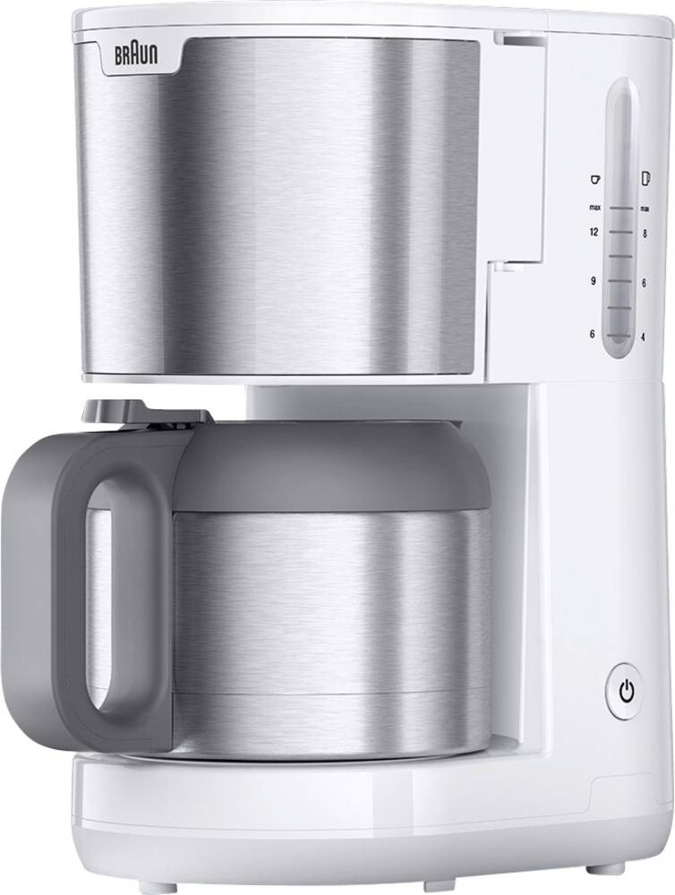 Braun KF 1505 WH Kaffeemaschine Edelstahl, Weiß