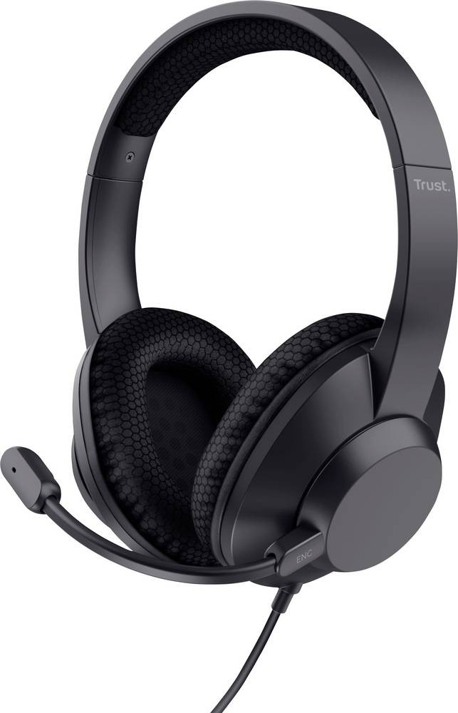 Trust Kopfhörer-Audiochip kabelgebunden Schwarz Noise Cancelling