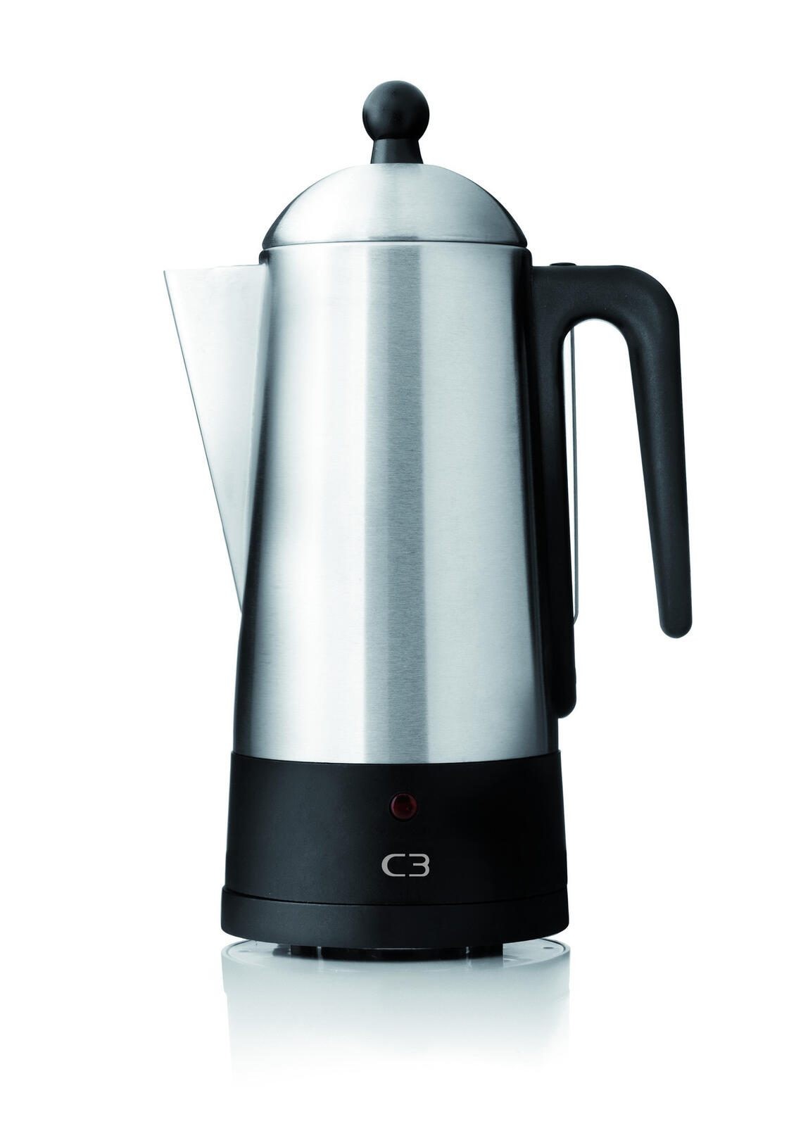 C3 Design Perkolator aus poliertem Edelstahl für 2 - 6 Tassen