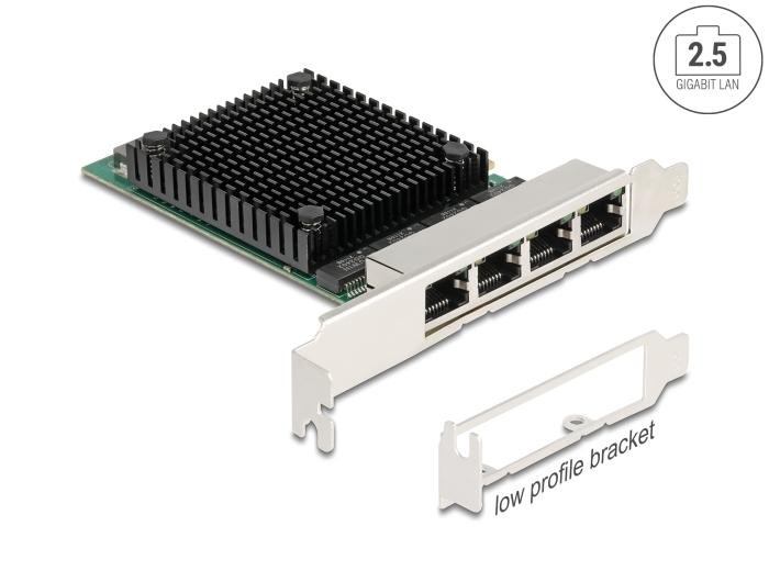 DeLOCK PCI Express x4 Netzwerkkarte 2,5 Gigabit LAN 4 x RJ45 RTL8125