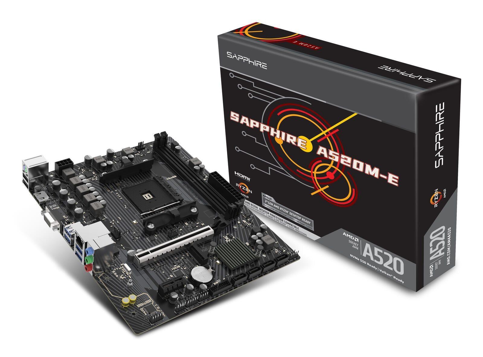 AM4 SAPPHIRE A520M-E Mainboard Sockel AM4