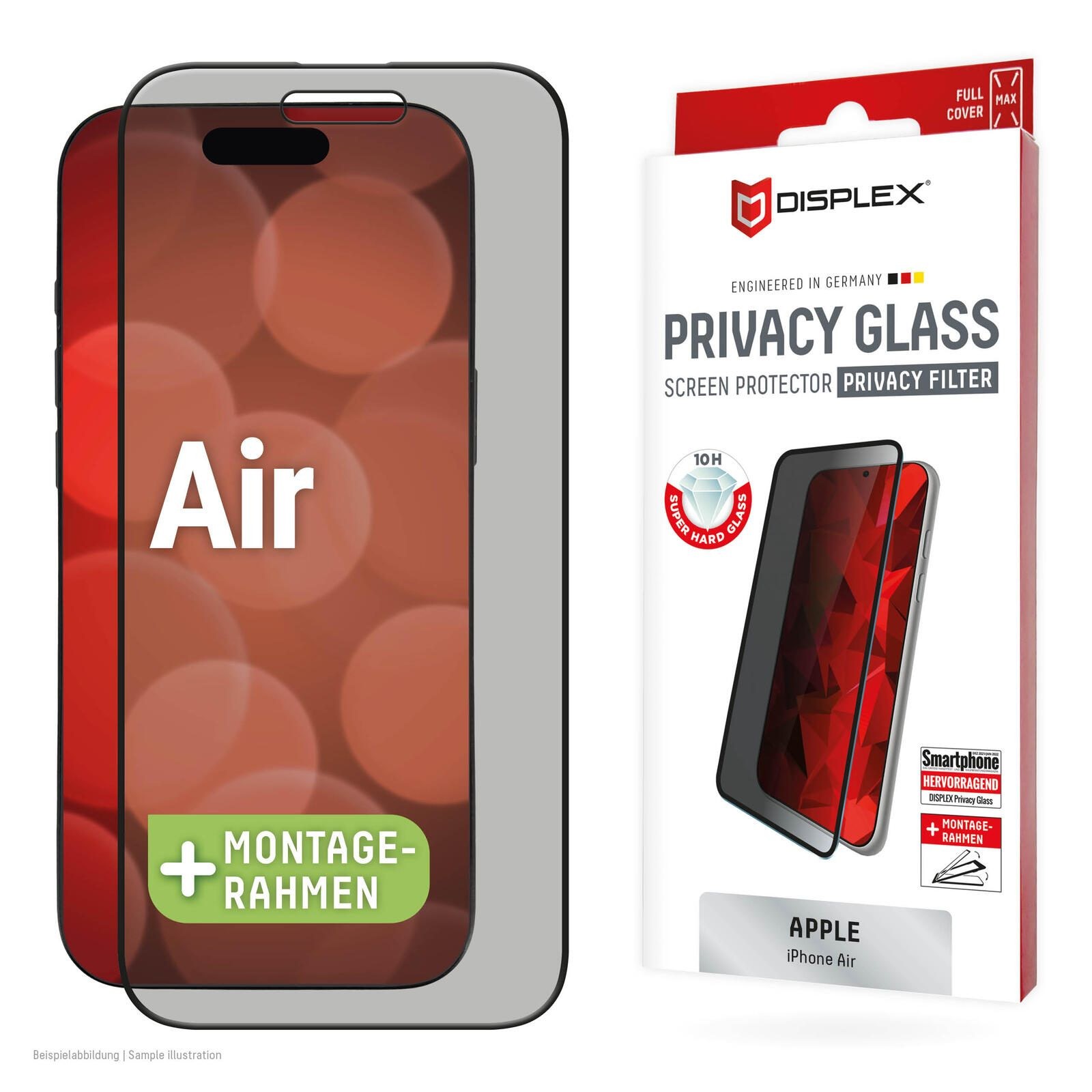 Displex Privacy Screen Protector (10H) for Apple iPhone Air, Eco