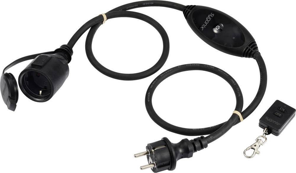 Sygonix SY-6728134 Strom extension cable 16A black 1m H07RN-F 3G 1,