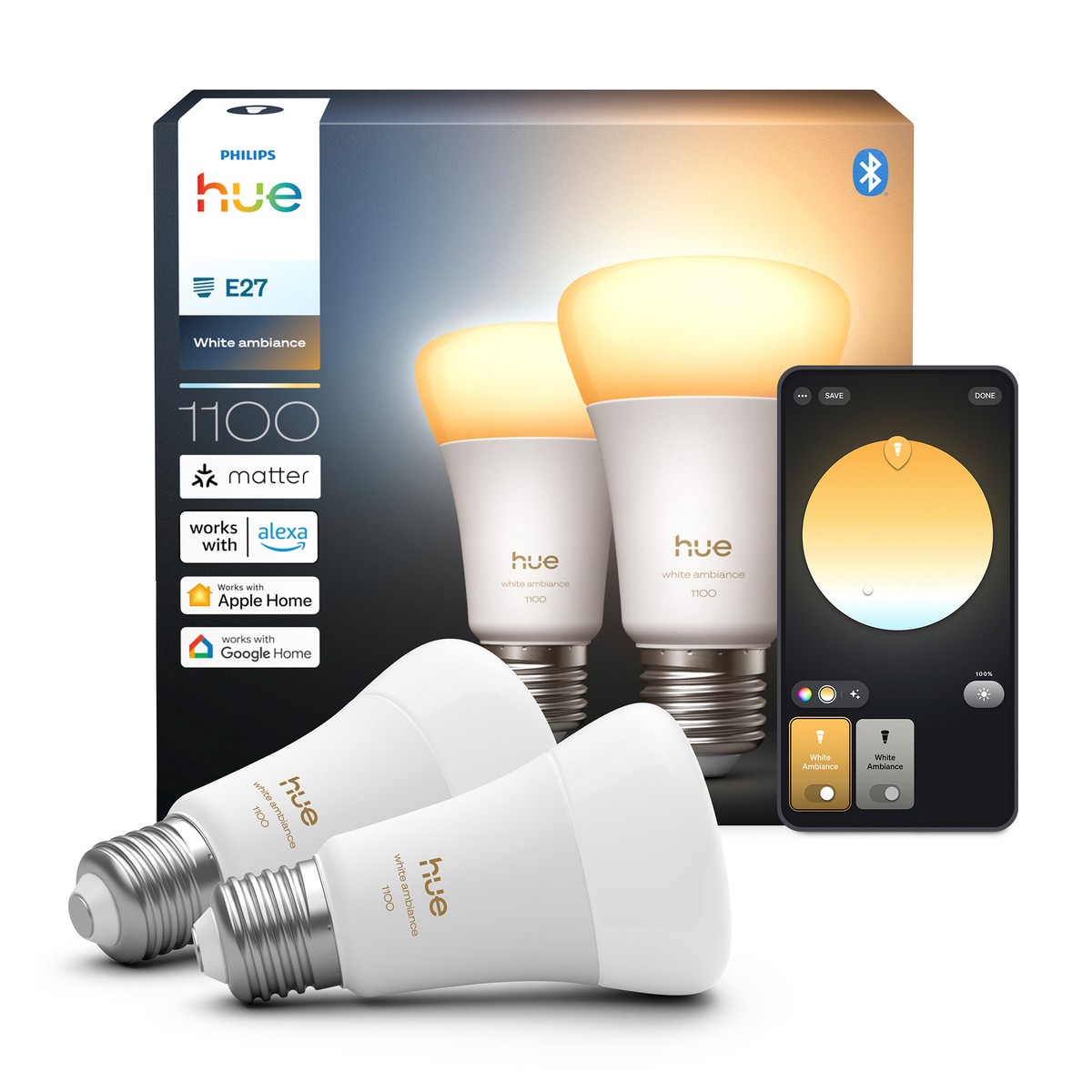Philips Hue White ambience A60 E27 smart bulb 1100 - Philips