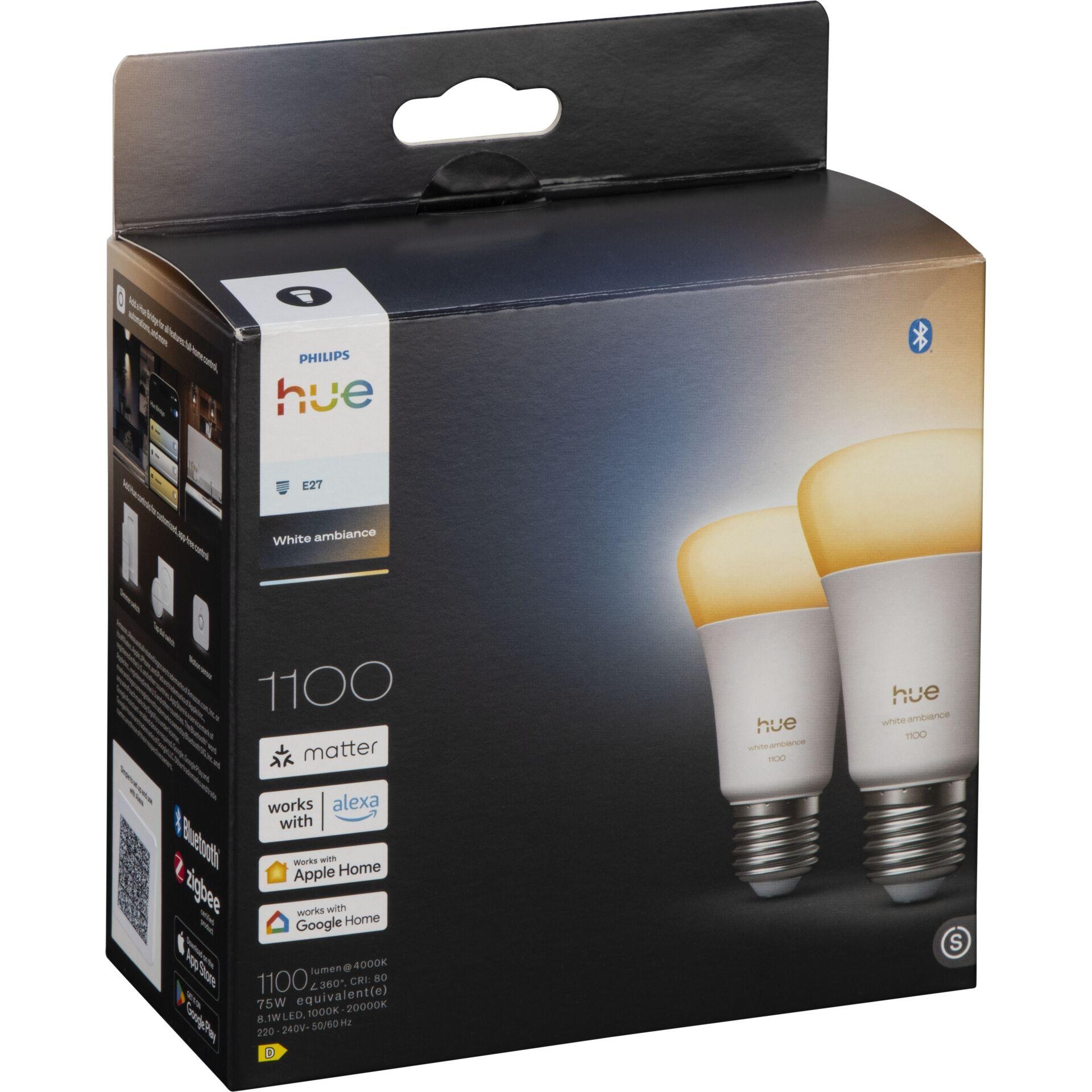 Philips Hue White ambience A60 E27 smart bulb 1100 - Philips