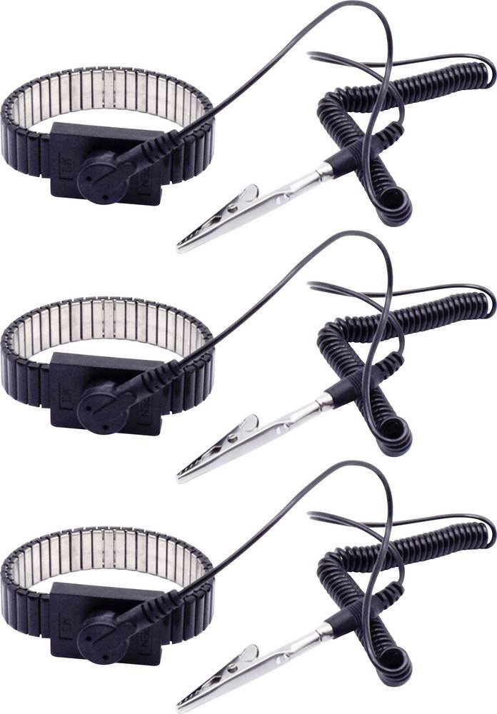 Quadrios ESD-Handgelenkband black Druckknopf 10mm
