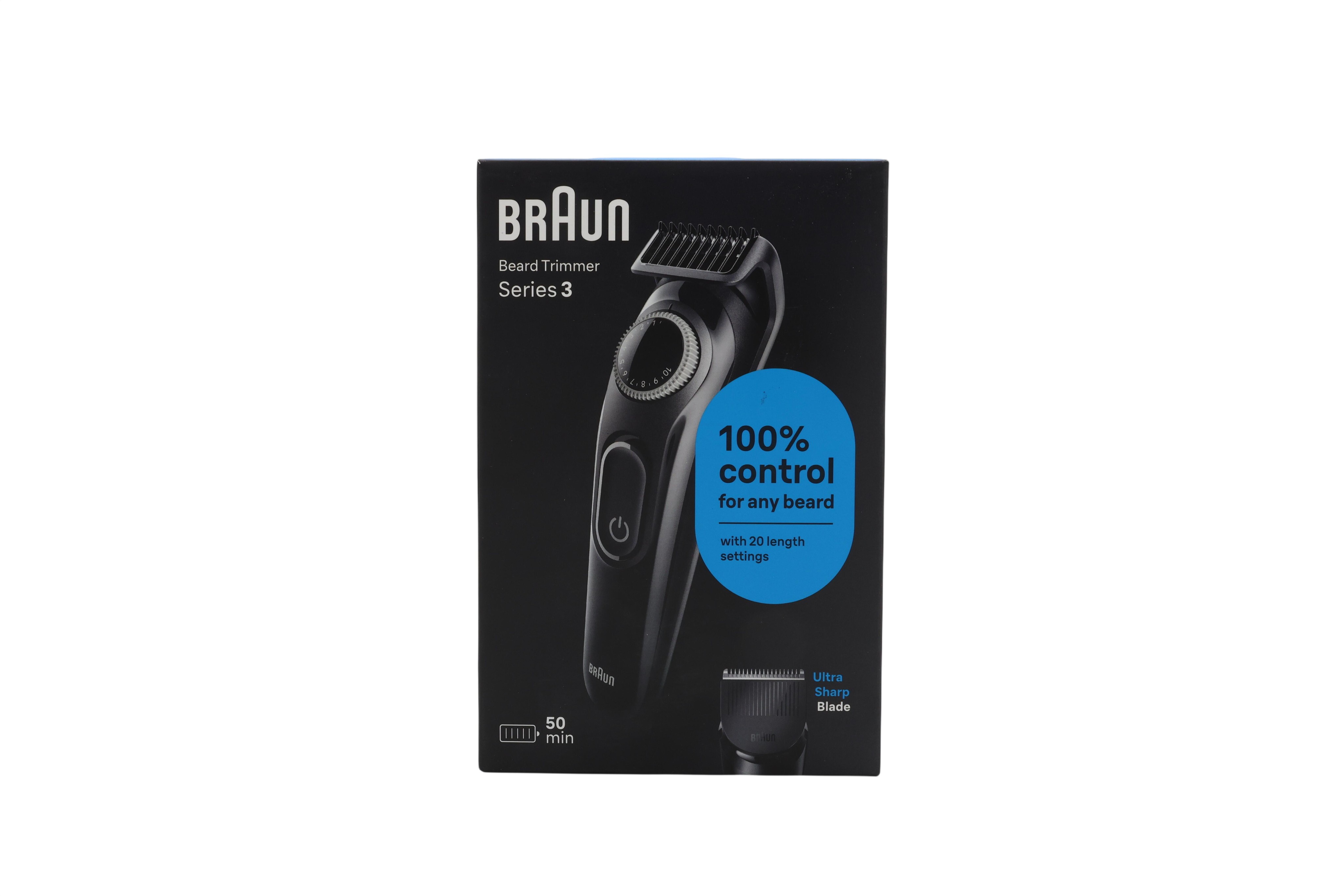 Braun BeardTrimmer 3 BT3400 tondeuse à barbe Batterie 20 1 cm Noir -