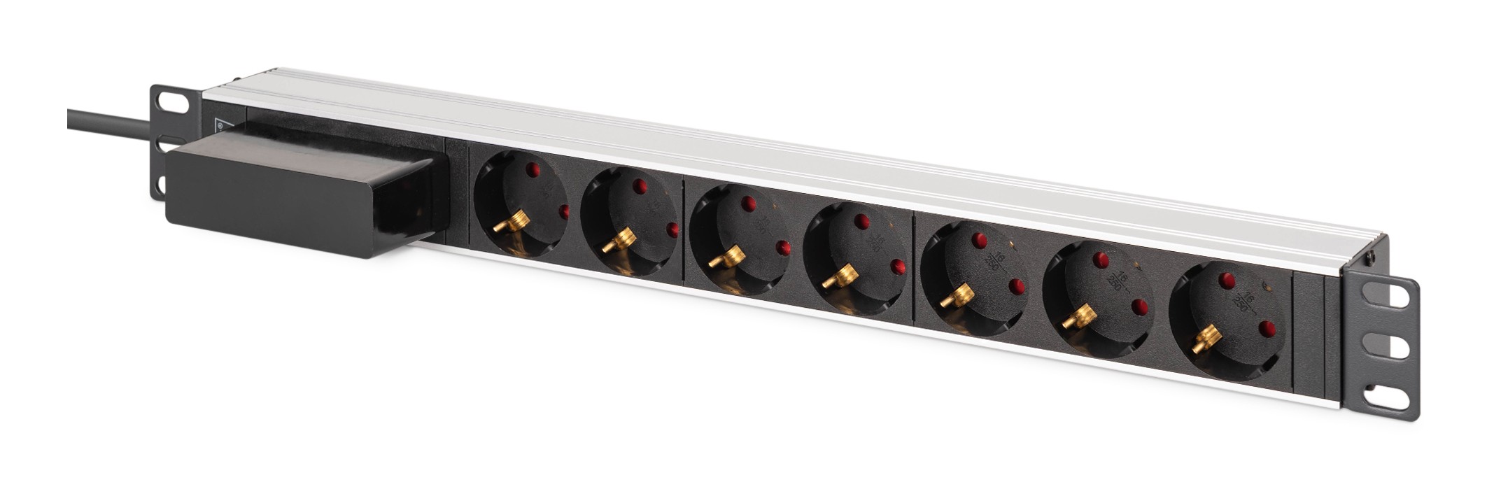 Digitus Aluminum socket strip, 7-way with circuit breaker - Digitus