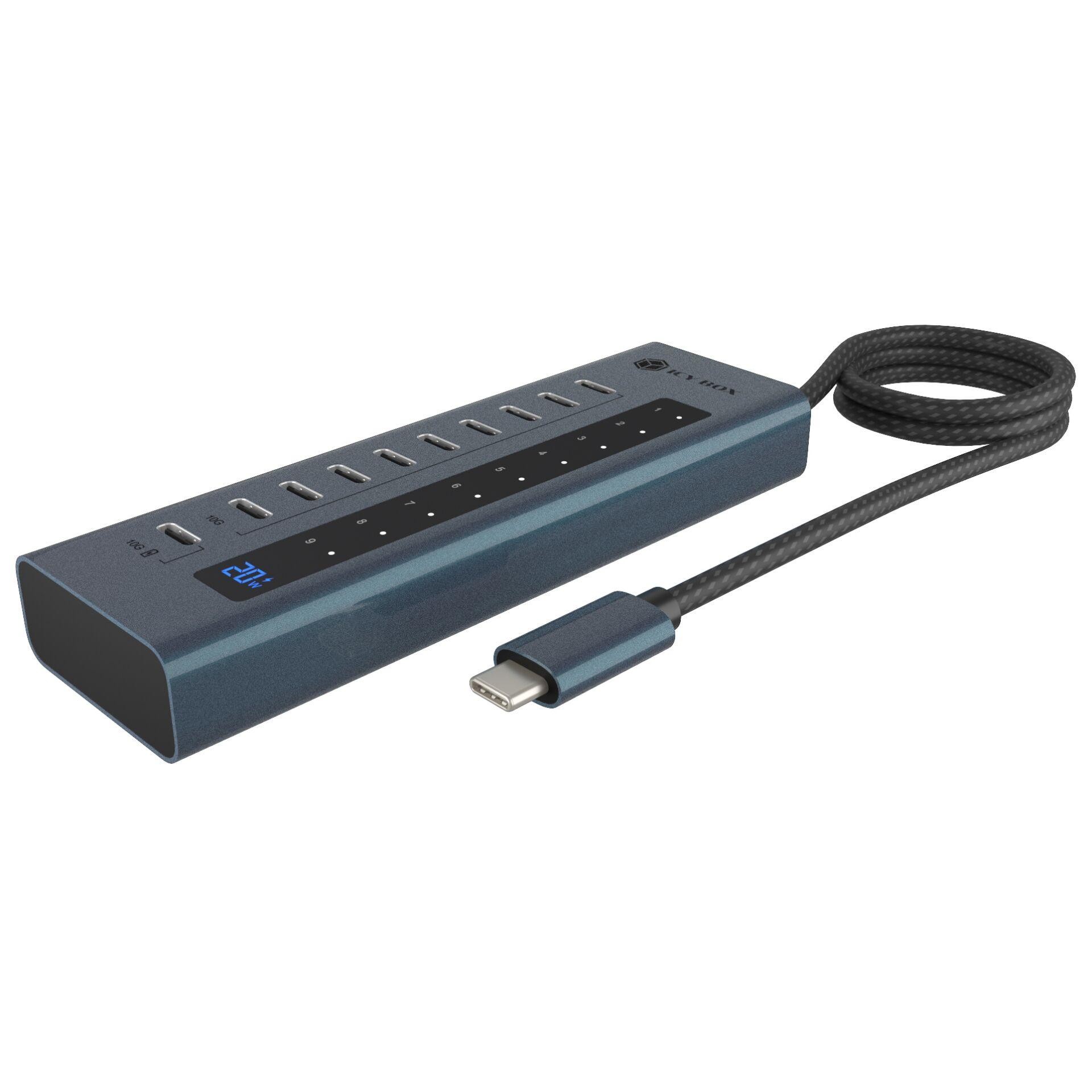 ICY BOX IB-HUB1450-C31 10000 Mbit/s Antracita - ICY BOX IB-HUB1450-