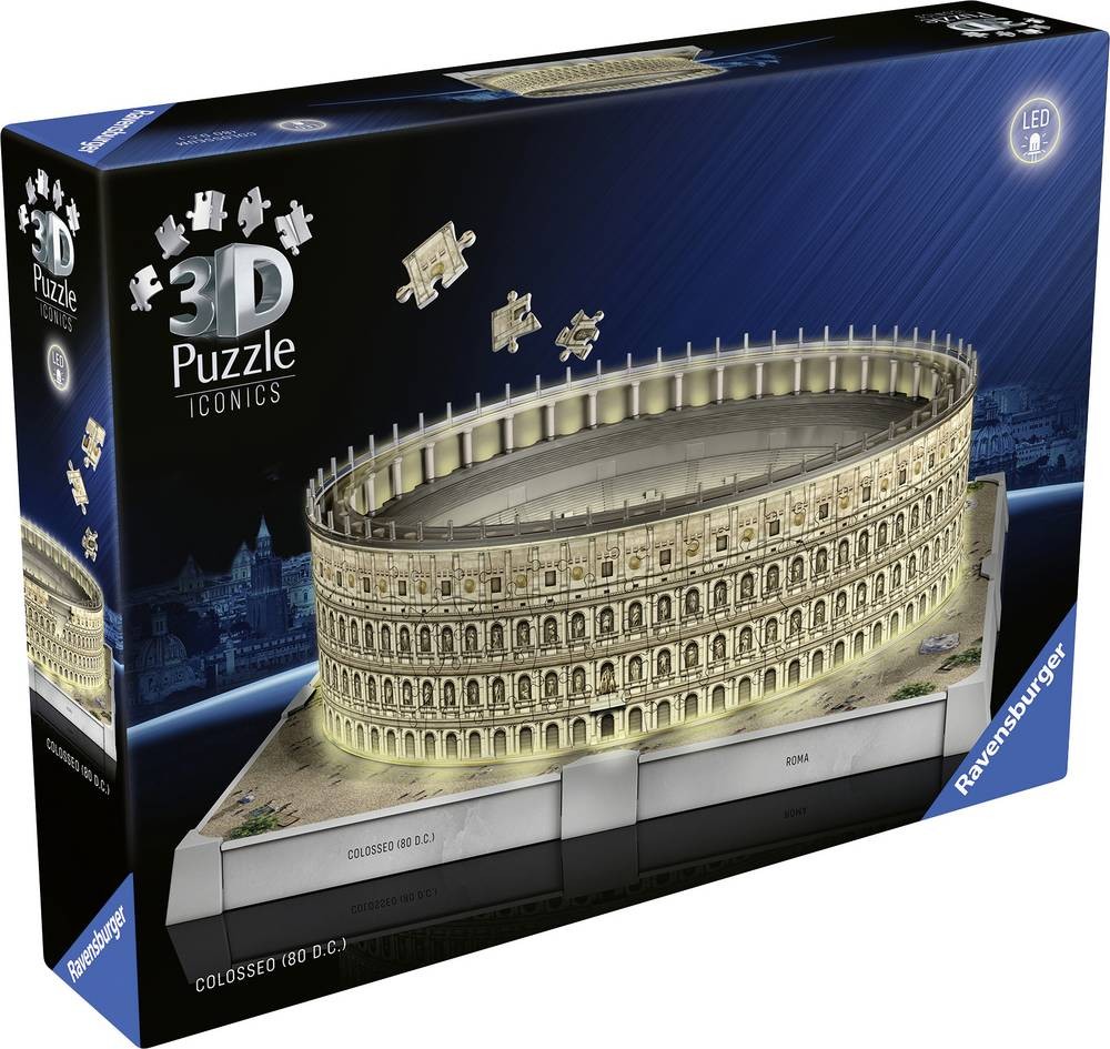 Ravensburger 3D Puzzle Iconics: Kolosseum Rom mit LED 12008034 1St.