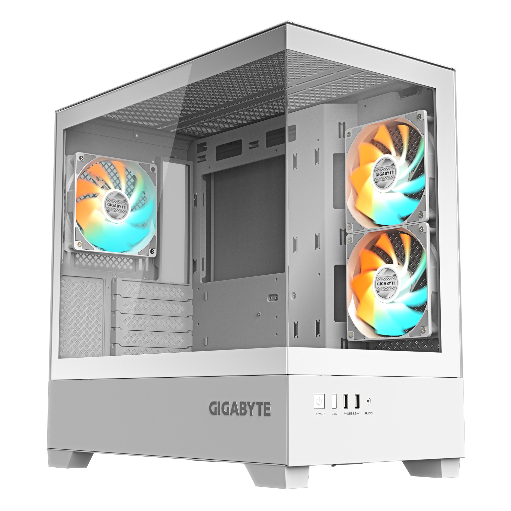 GIGABYTE C201 PANORAMIC ICE Boîtier PC Moyen Tour, m-ATX,