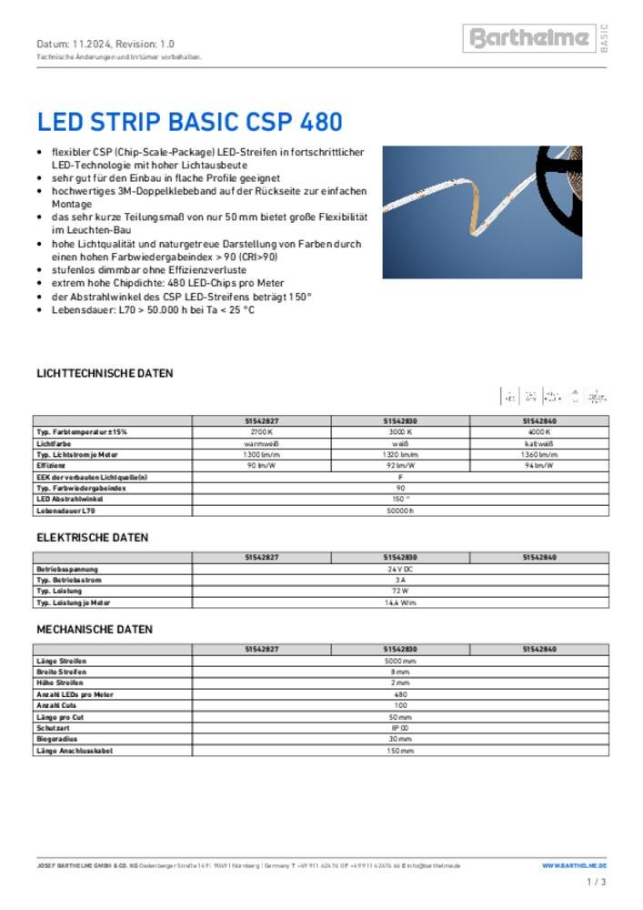Barthelme 51542827 LED-Streifen EEK: F (A - G) avec Lötanschluss 24