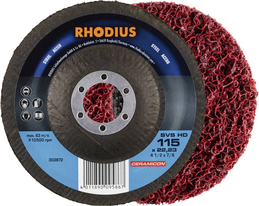Rhodius 303872 SVS HD, 10 pezzo Reinigungsvlies 115 x 22,23 mm, gekrö