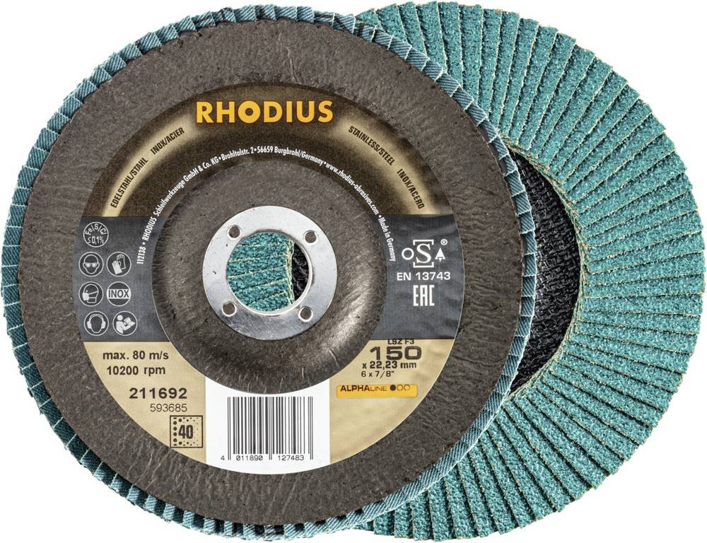 Rhodius 211692 LSZ F3 Fächerschleifscheibe Körnung (num) 40