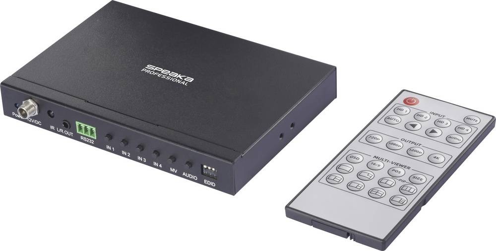 SpeaKa Professional SP-HDS-QMV200 4 Port HDMI Quad Multi-Viewer with