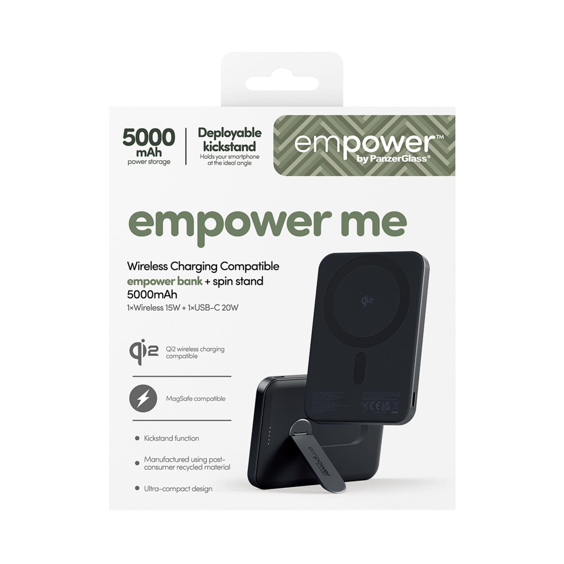 PanzerGlass empower by empower Bank w. Spin Stand | 5000mAh |