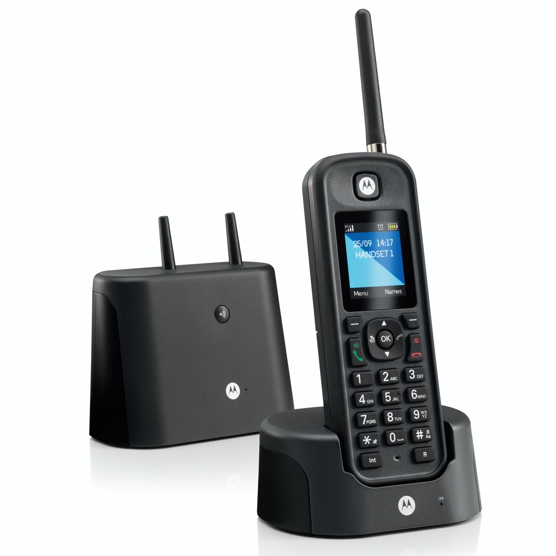 Motorola O201 DECT Schnurloses Telefon analog Freisprechen, Outdoor,