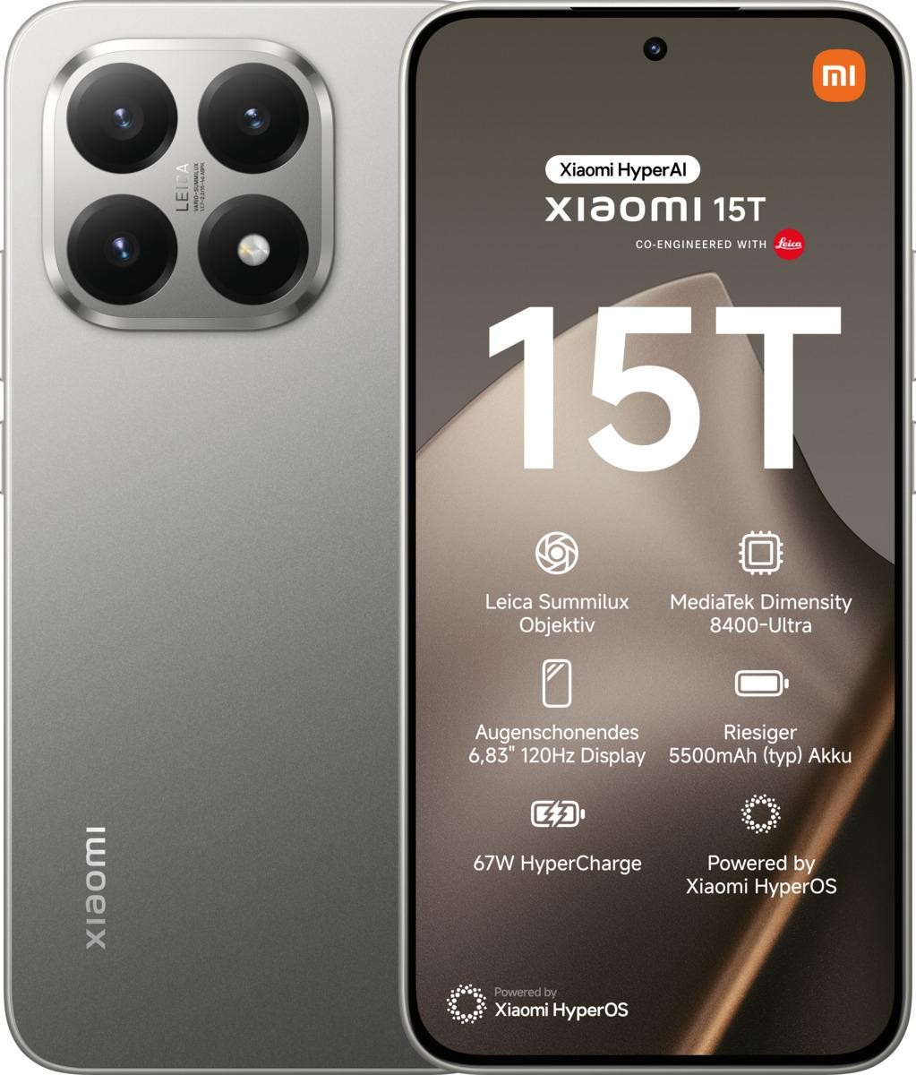 Xiaomi 15T 17.4 cm (6.83") 5G 12 GB 256 GB 5500 mAh Grey - Xiaomi 15T