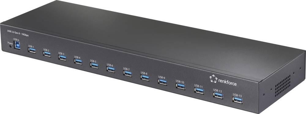 Renkforce RF-6677282 USB-Hub 13 Port USB-A USB 3.2 Gen2 10 GBit/s for