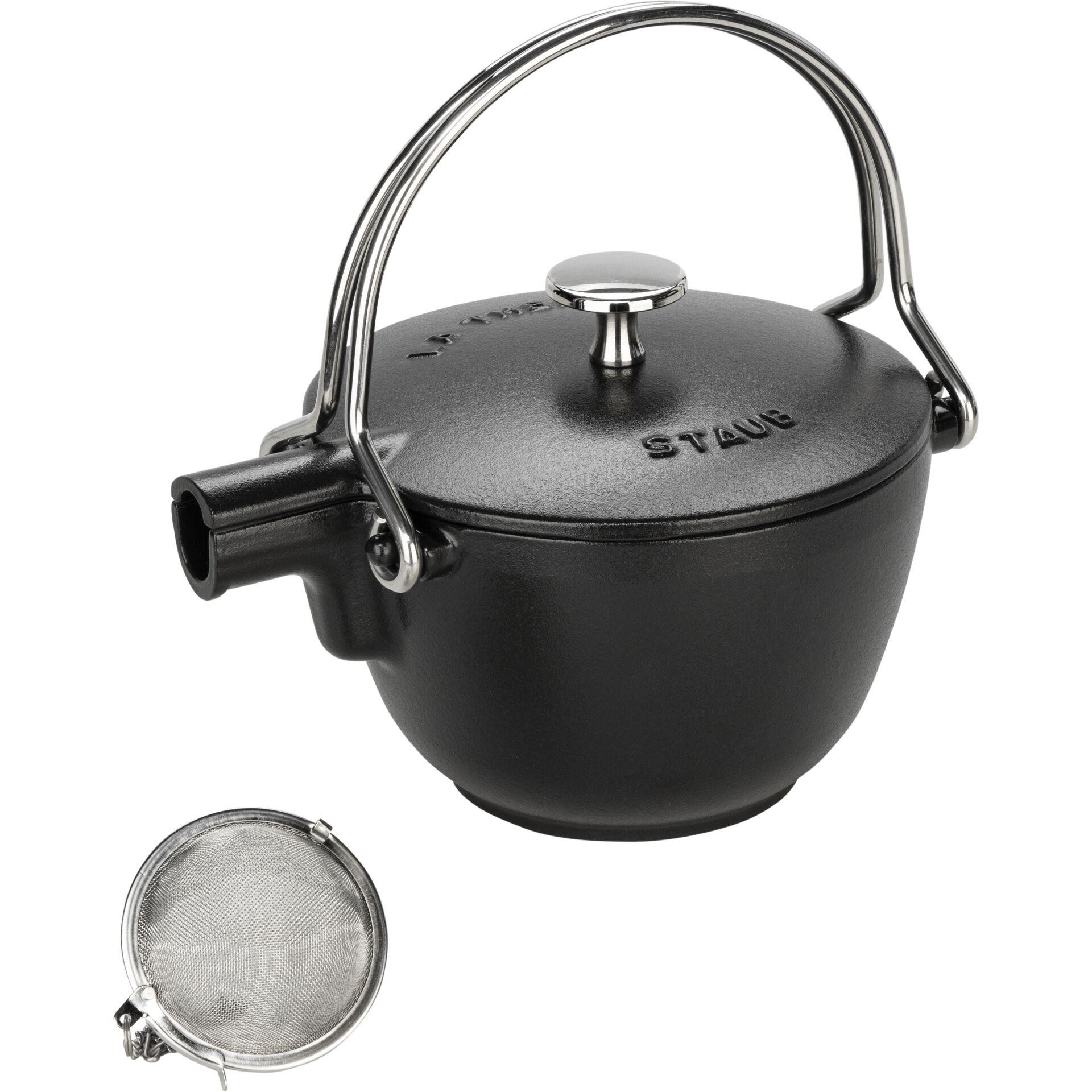 Staub Teekanne 1,15 L black Gusseisen, rund
