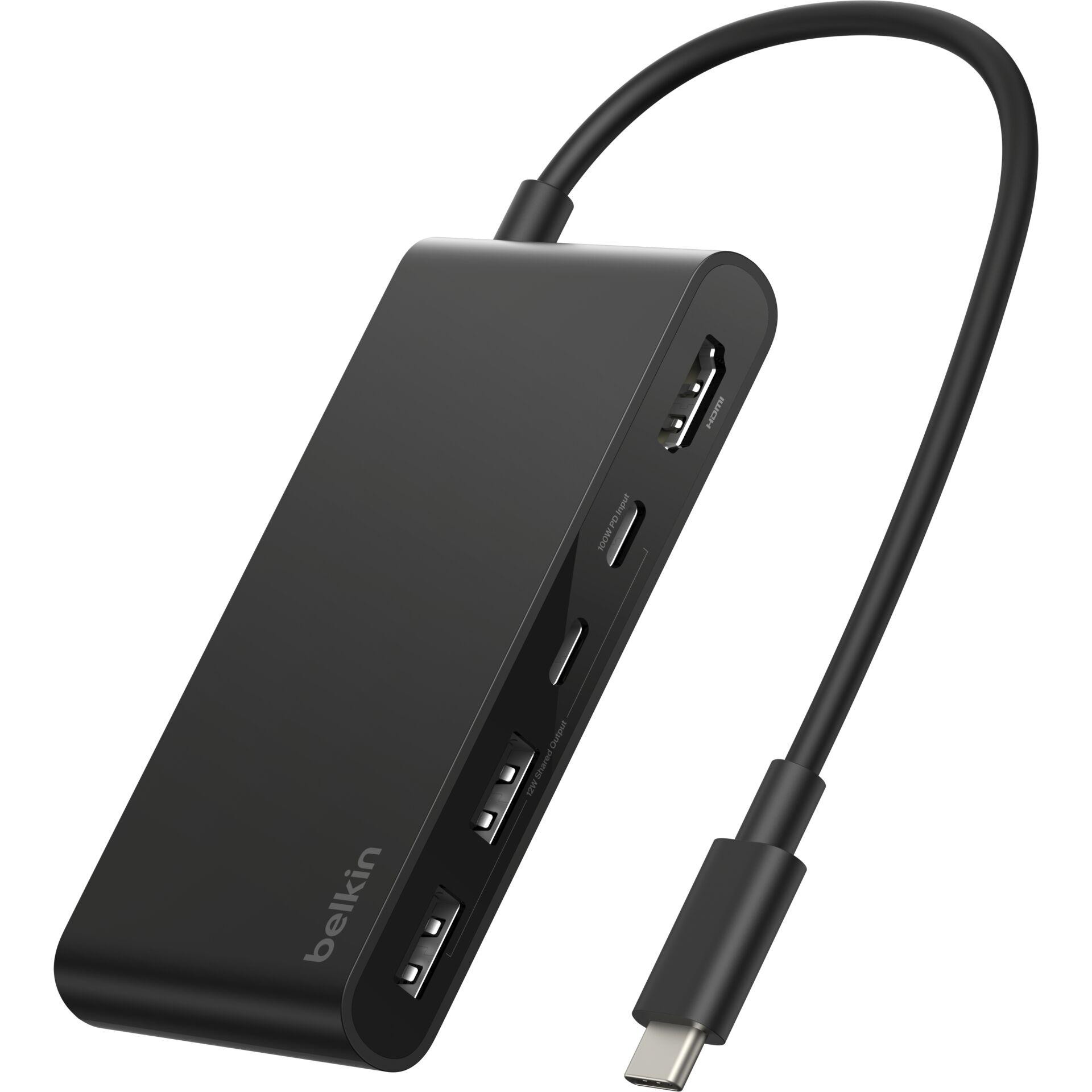Belkin Connect 5-in-1 USB-C Hub mit Dual USB-C Ports, schwarz