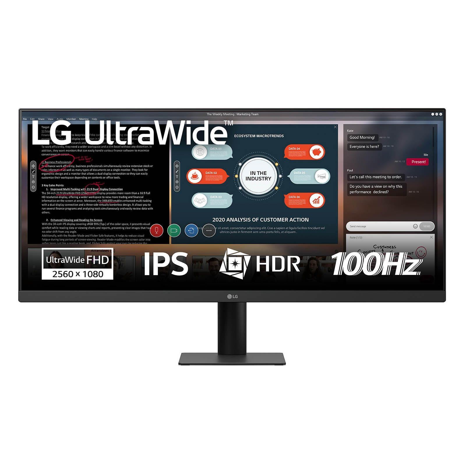 73cm/29" (2560x1080) LG 29U511A-B 21:9 WFHD IPS 5ms 100Hz HDMI