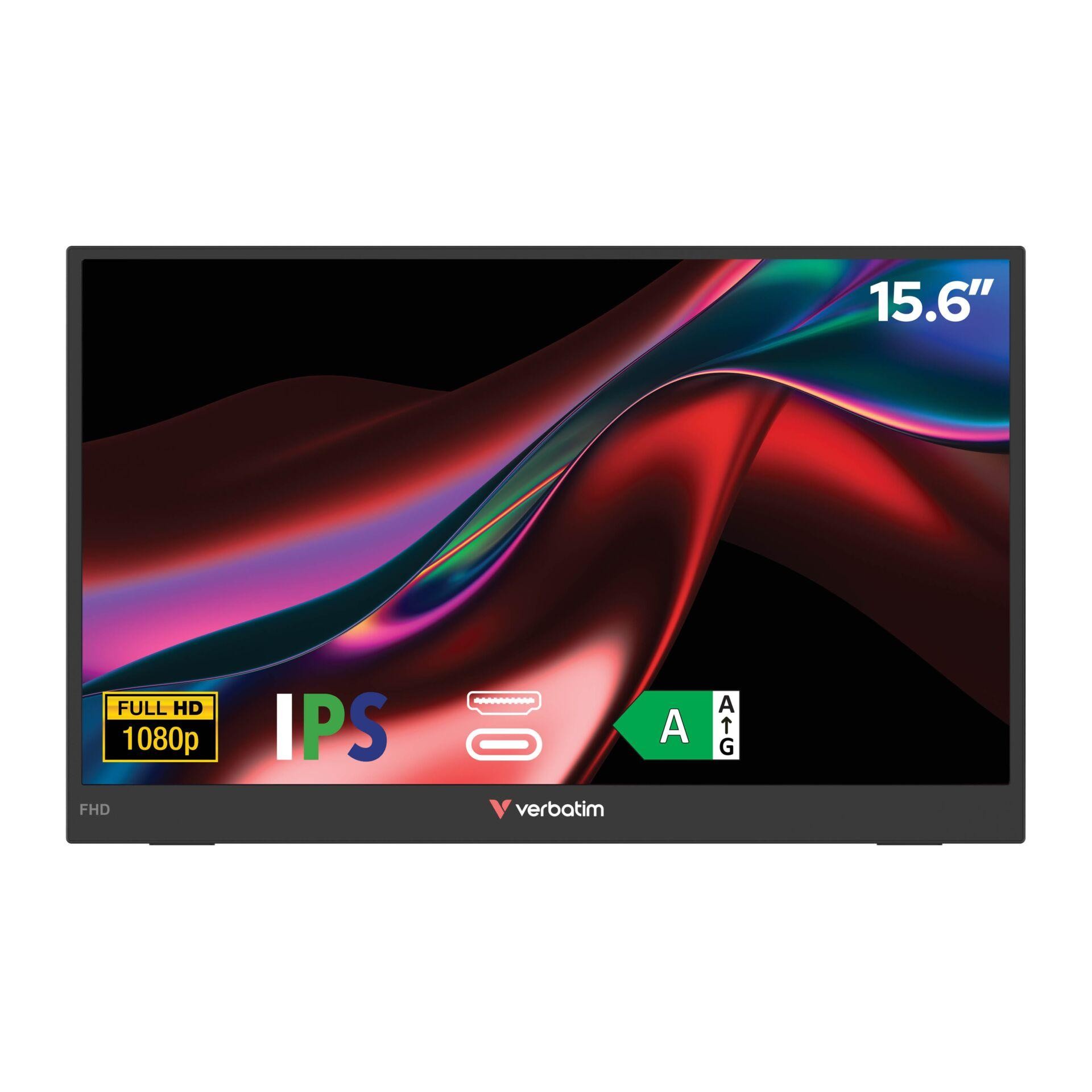 Verbatim Portable 15.6" FHD Monitor LIGHT Moniteur portable Noir 39,6