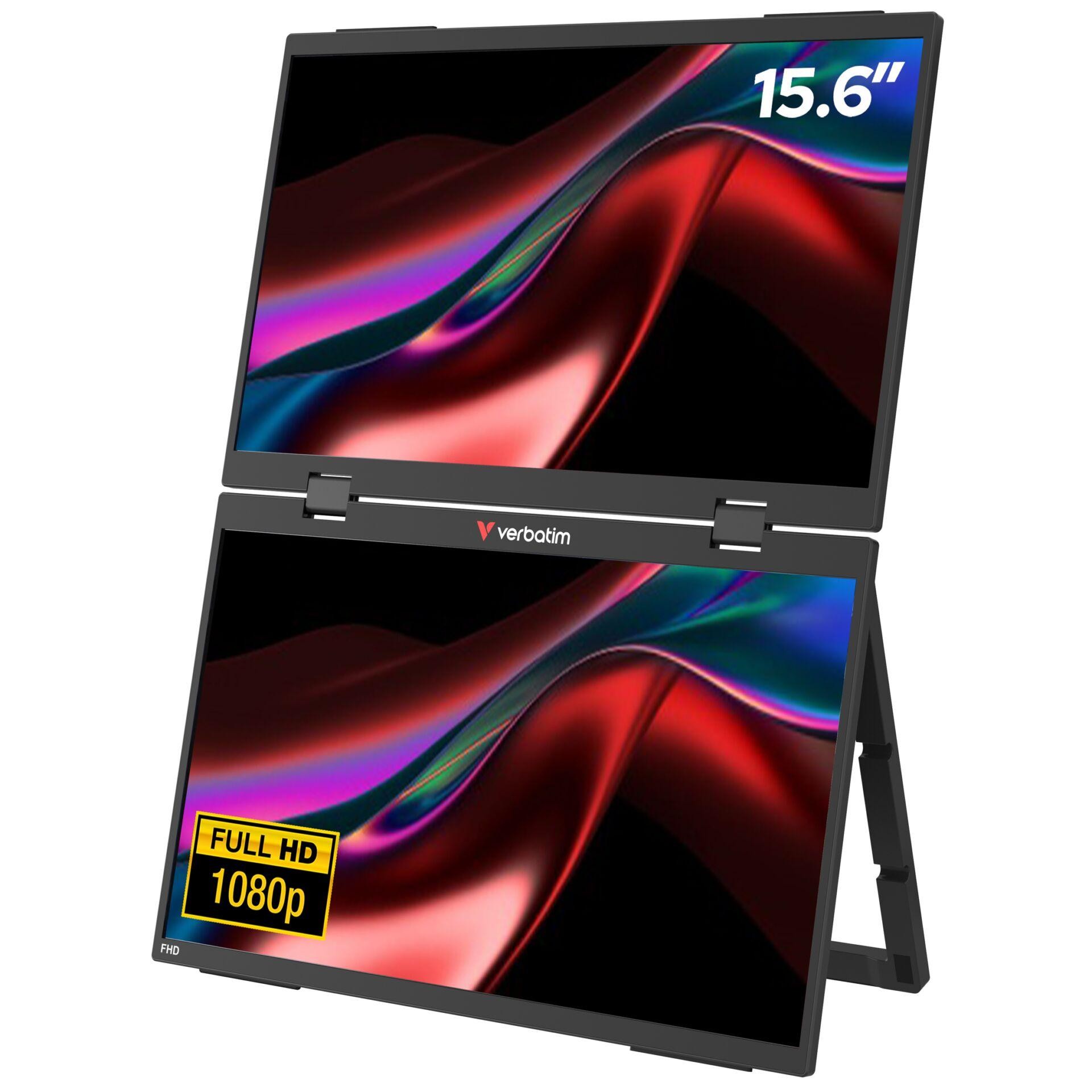 Verbatim Portable 15.6" FHD Dual Monitor Essentials - Verbatim