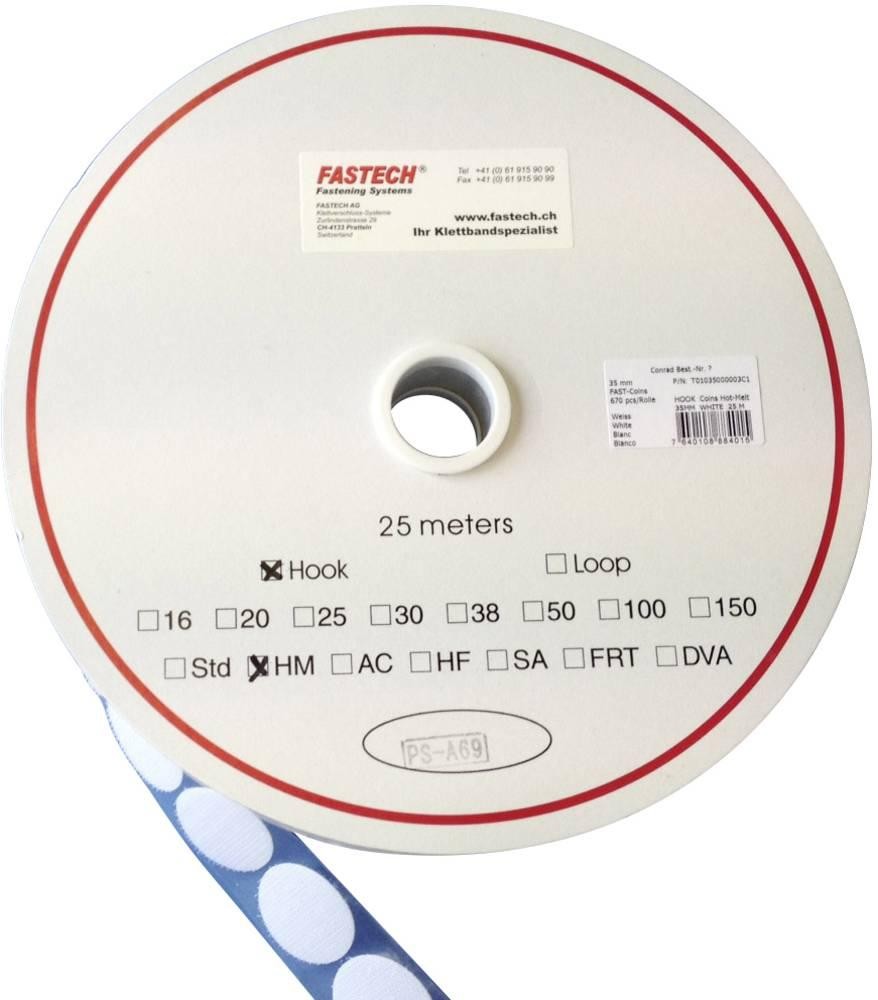 FASTECH Klettpunkt per Aufkleben Hotmelt Haftteil (Ø) 35mm bianco