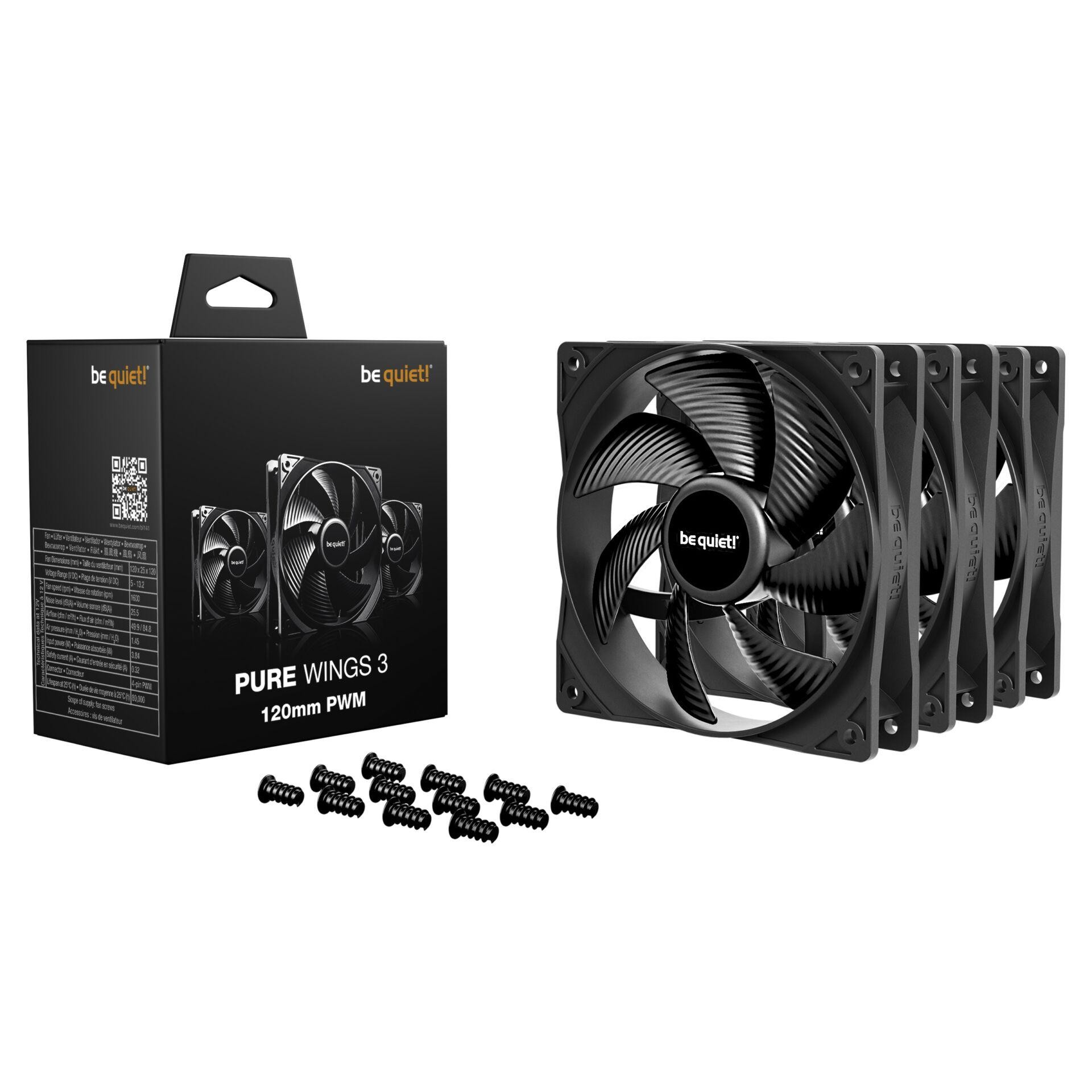be quiet! Pure Wings 3 120mm | PWM Triple Pack Case per computer