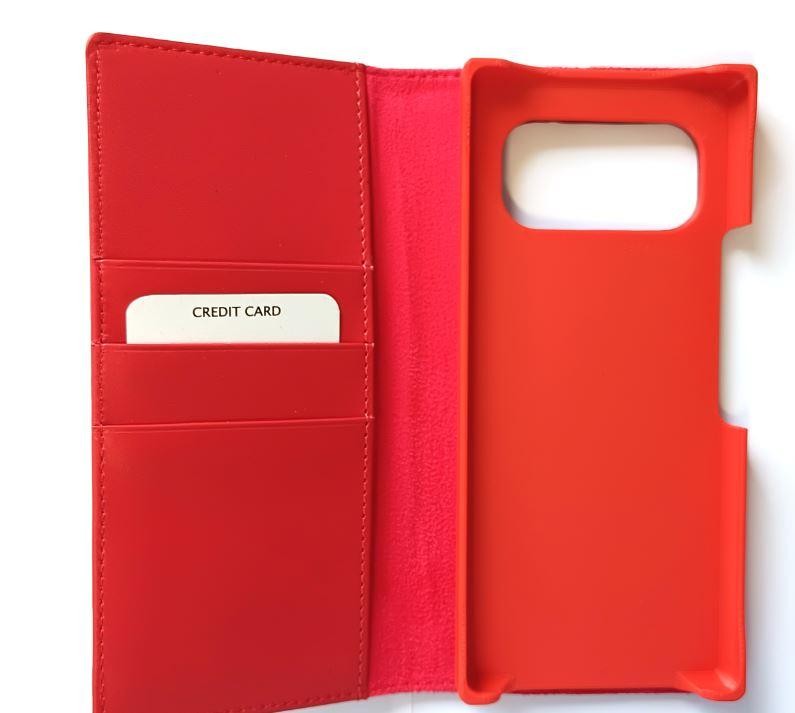 Volla leather protection case/Bookcase for Volla Phone Quintus red