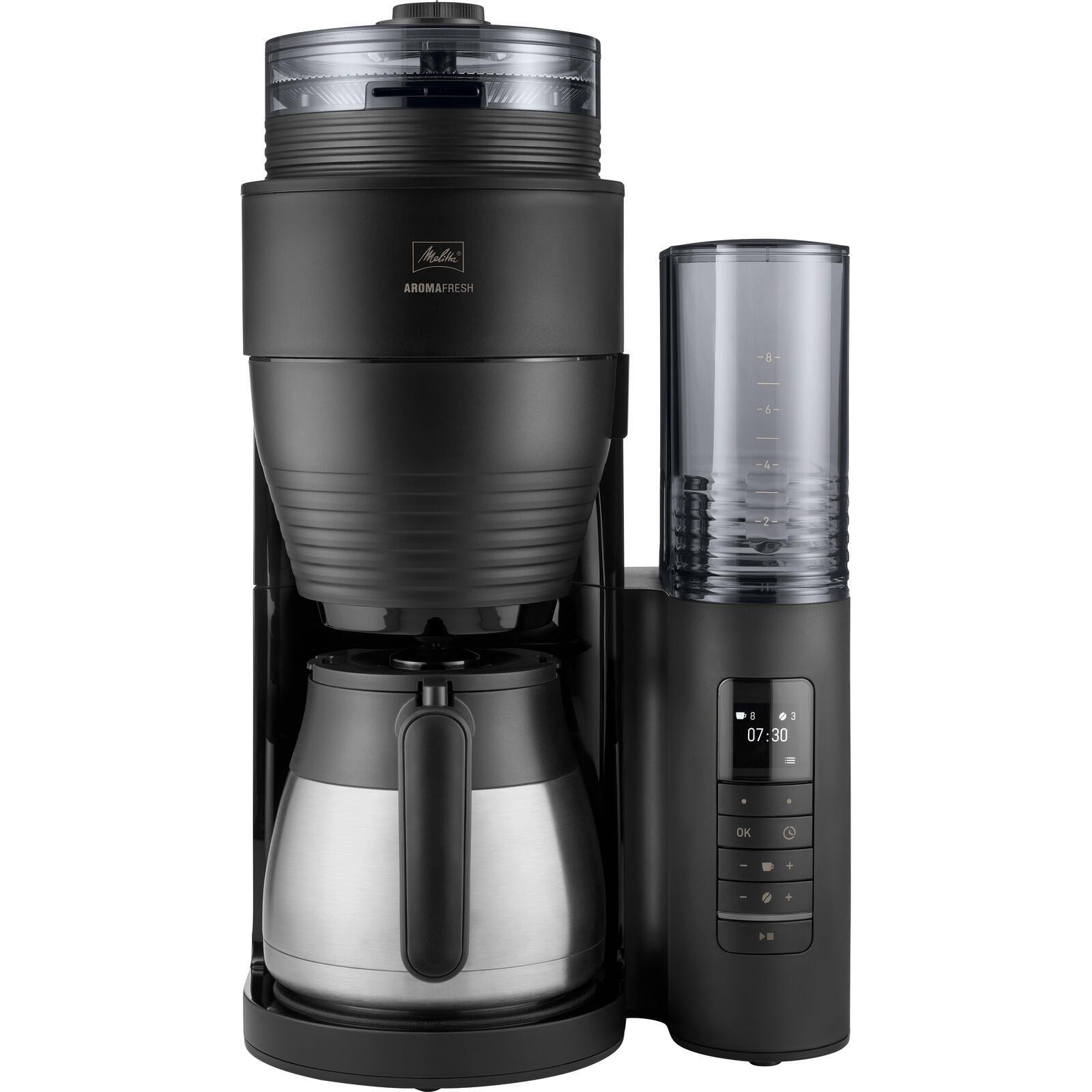 Melitta AromaFresh Therm Pro Filterkaffeemaschine mit Mahlwerk,