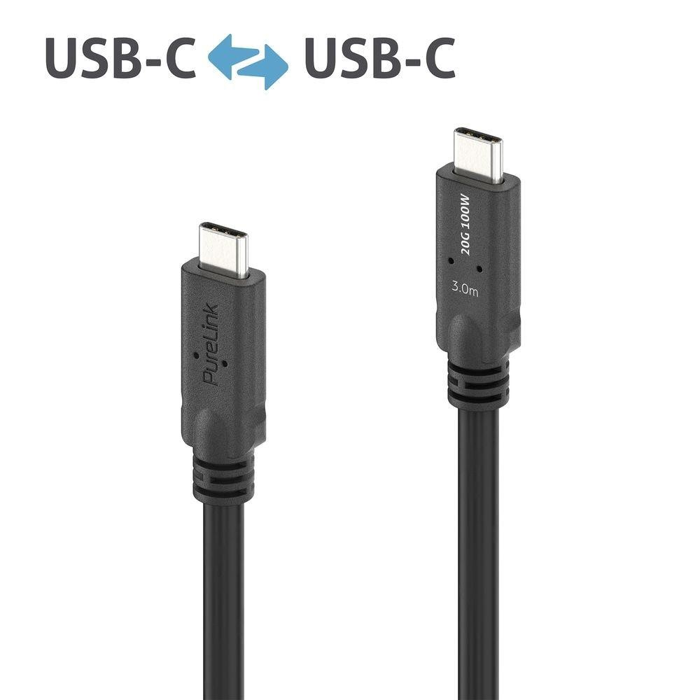 PureLink PI6600-030 câble USB USB4 Gen 2x2 3 m USB C Noir - PureLink