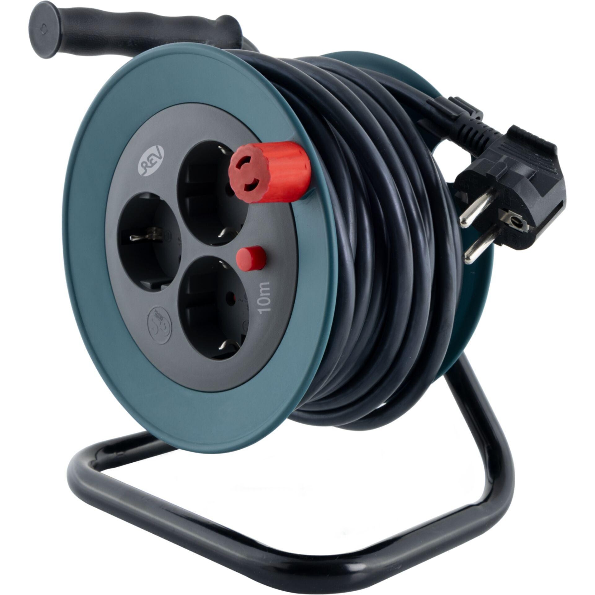 REV Kabeltrommel Mini 3-fach 10m petrol/black 0010042100