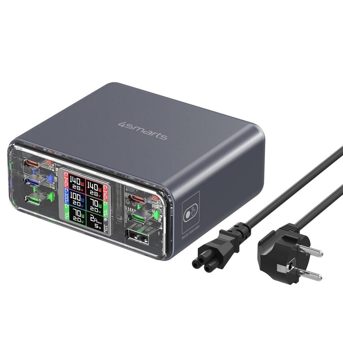 4smarts Desk Charger Lucid GaN DIY 360W, spacegrau