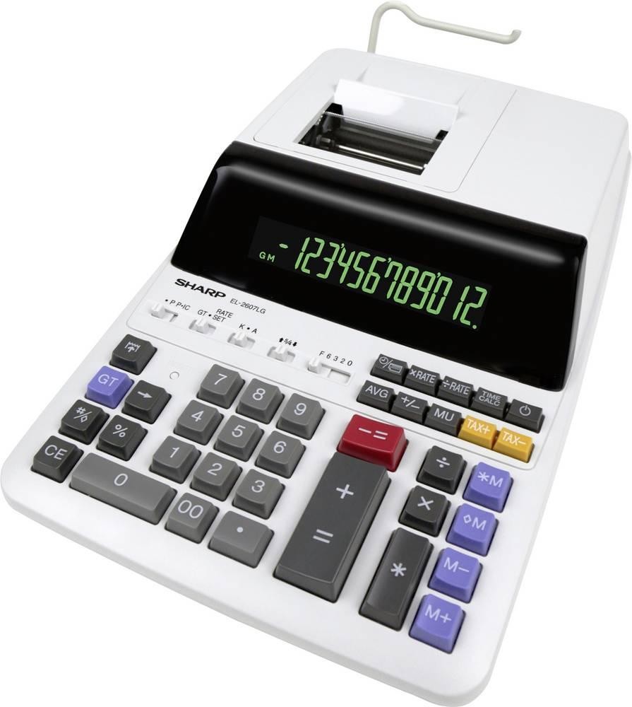 Sharp EL-2607LG calculator Desktop Printing Black, White - Sharp EL-