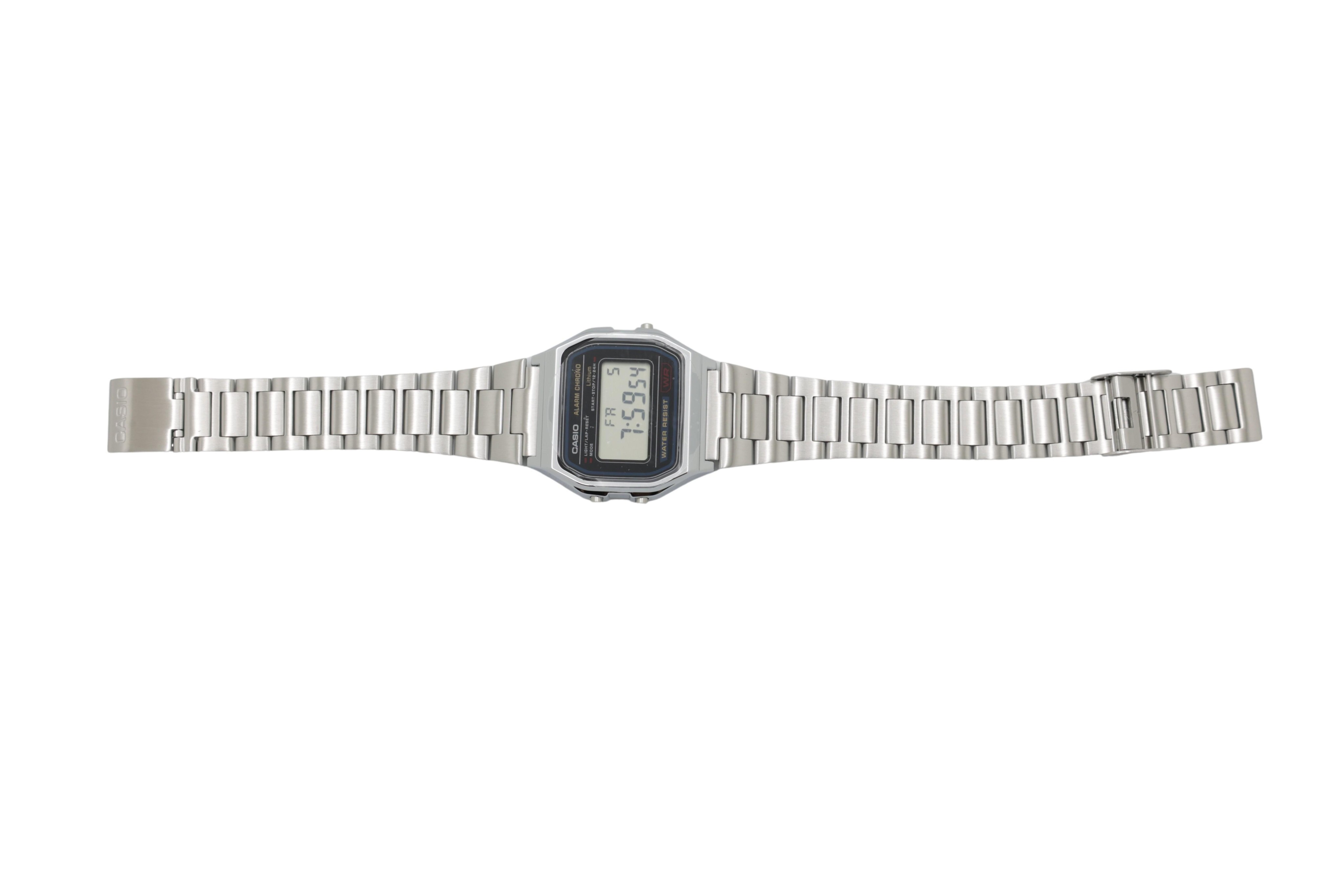 CASIO A158WA Vintage Unisex-Uhr Digital con Edelstahlbracelet, plata