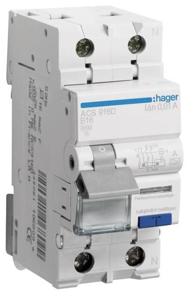 Hager ACS916D FI-Schutzschalter/Leitungsschutzschalter 2polig 16A 0.