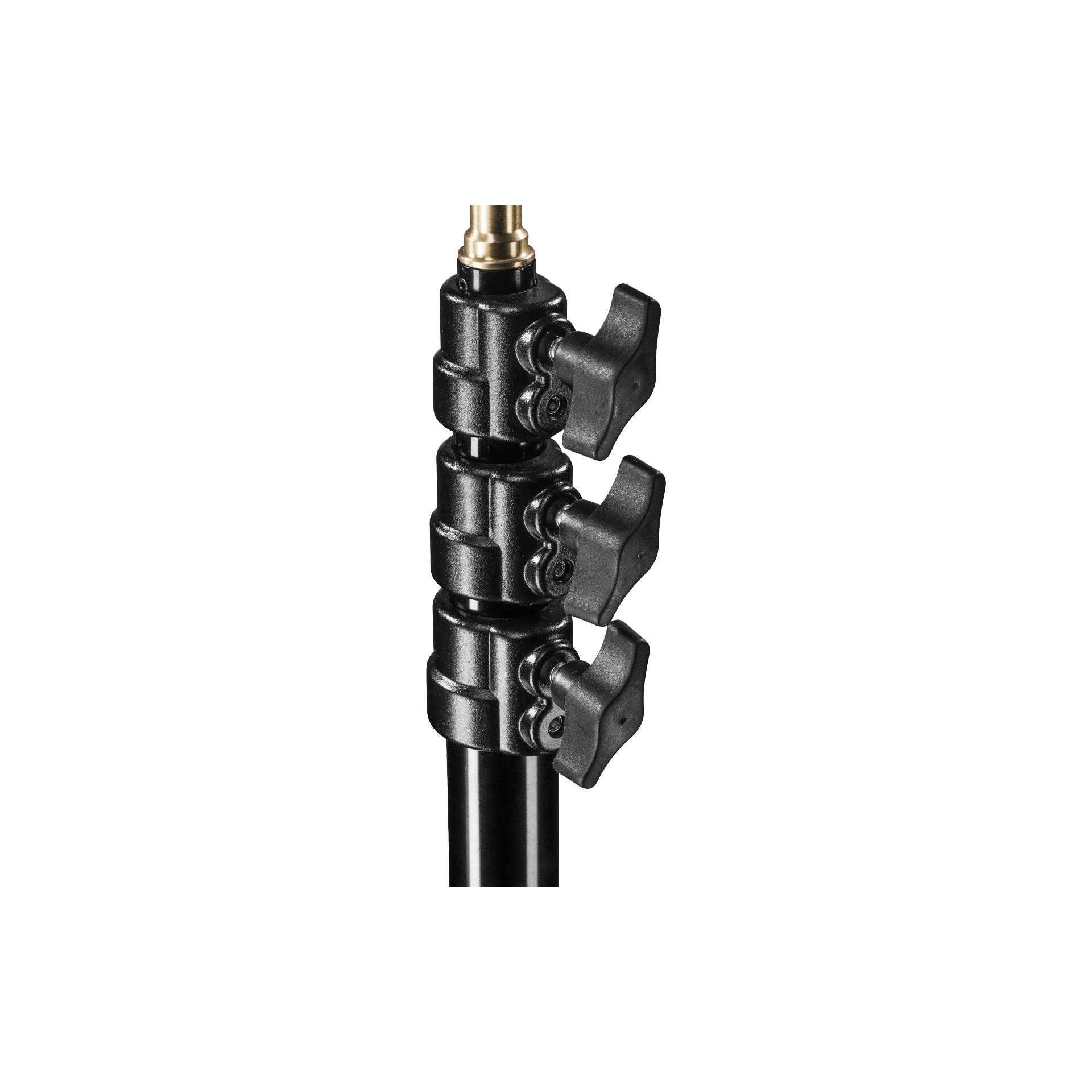 Walimex Pro Treppiede Per Lampada GN-806 – Altezza Max 215 Cm, Carico 5 Kg, Attacco 1/4 E 3/8 Pollici, Nero E Super Stabile