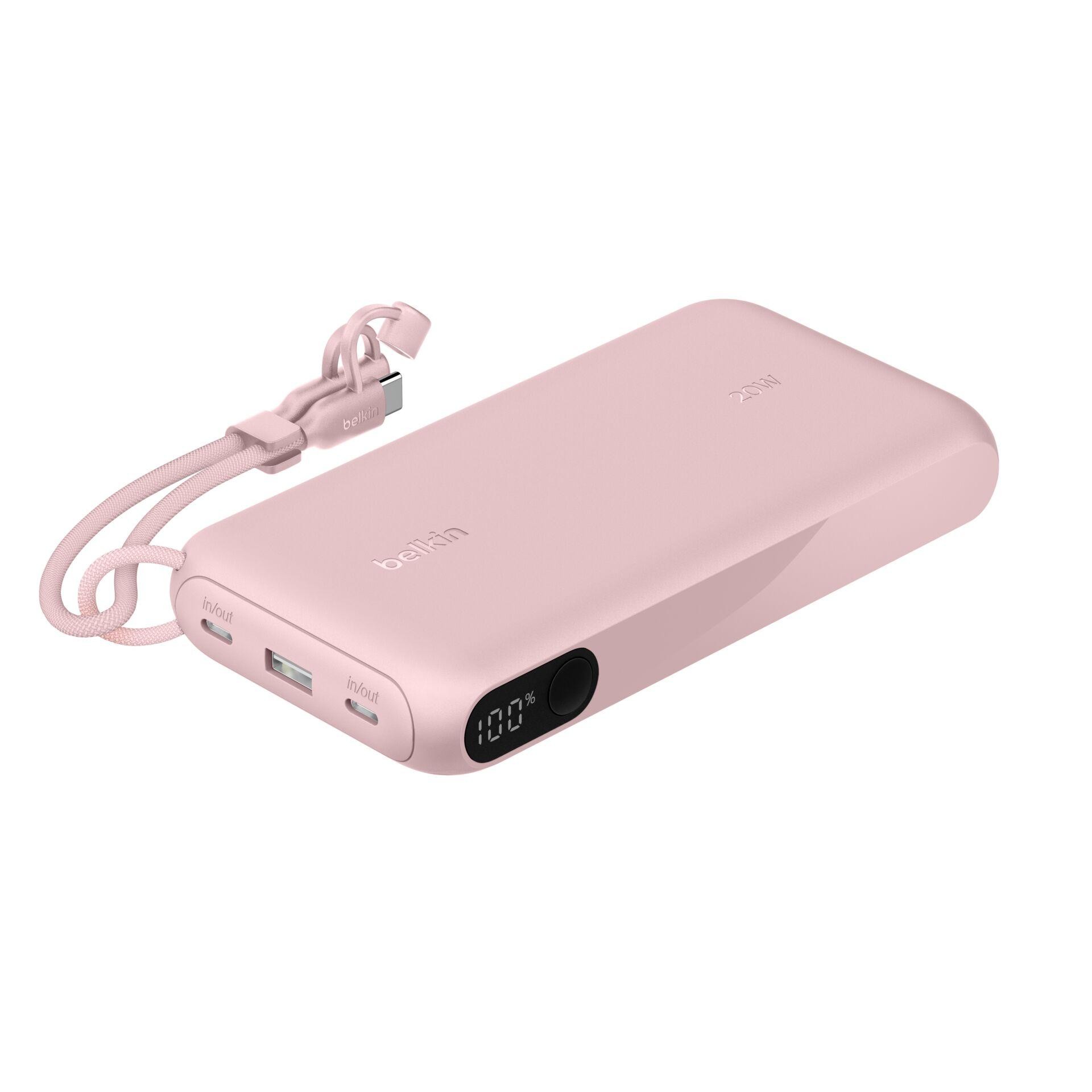 Belkin Powerbank mit Display 20W 20.000mAh USB-C pink BPB028hqPK