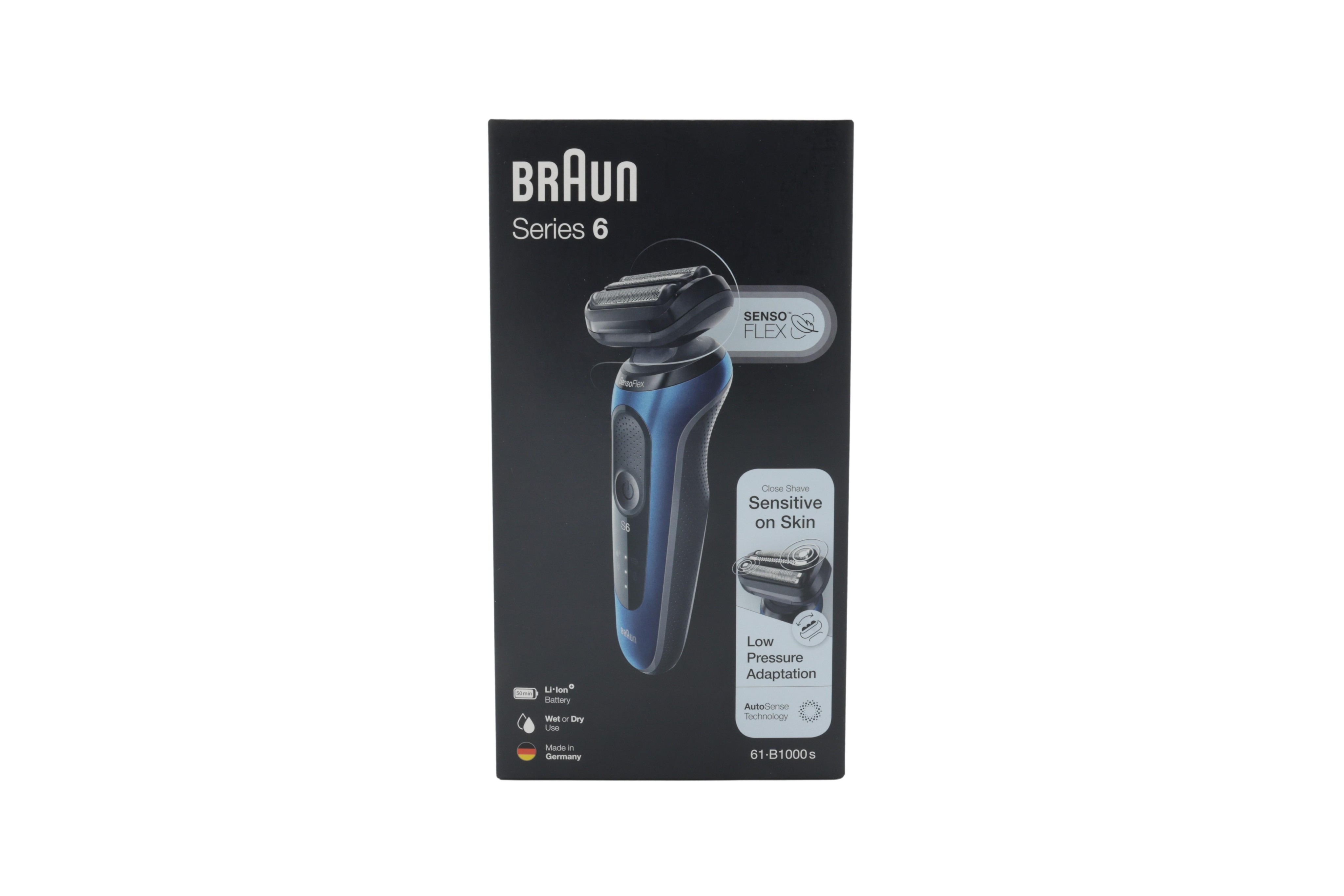 Braun Series 6 61-B1000s Rasoio Elettrico Uomo, SensoFlex, Wet&Dry,