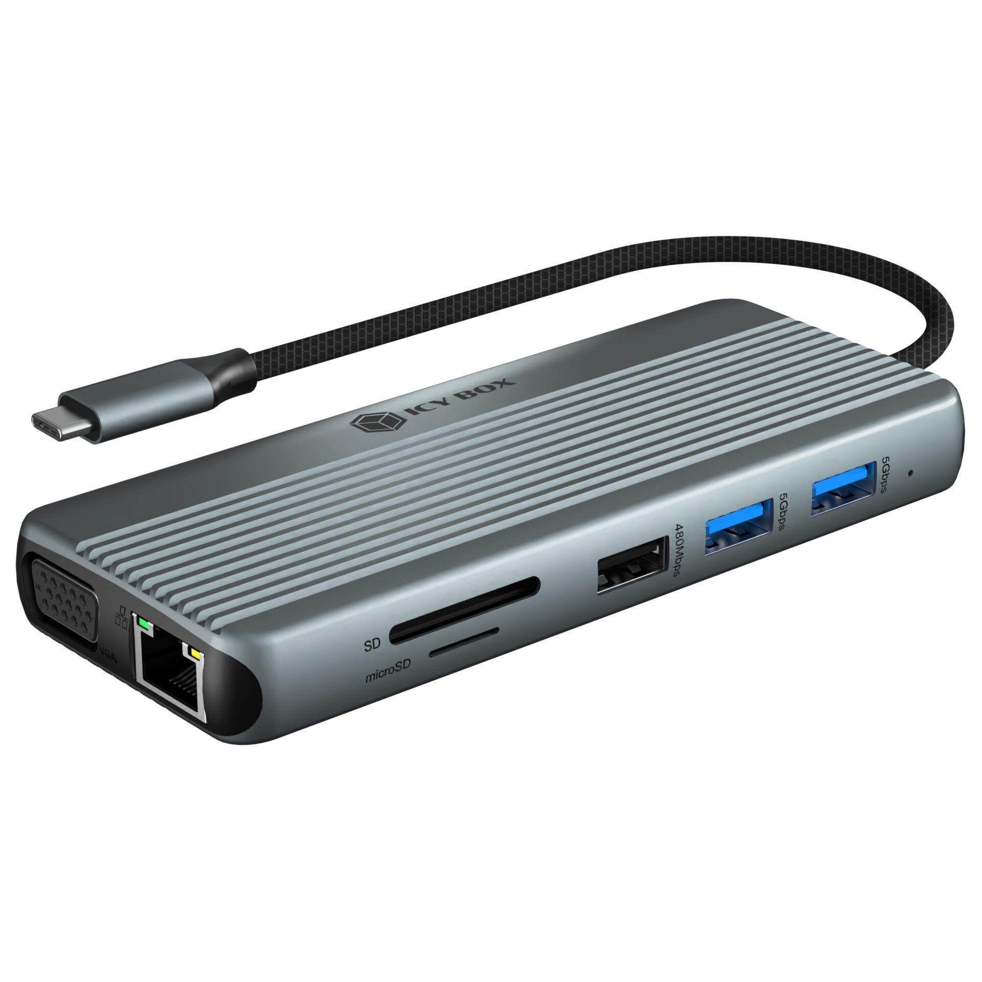 ICY BOX 12-in-1 DockingStation with triple video output - ICY BOX 12-