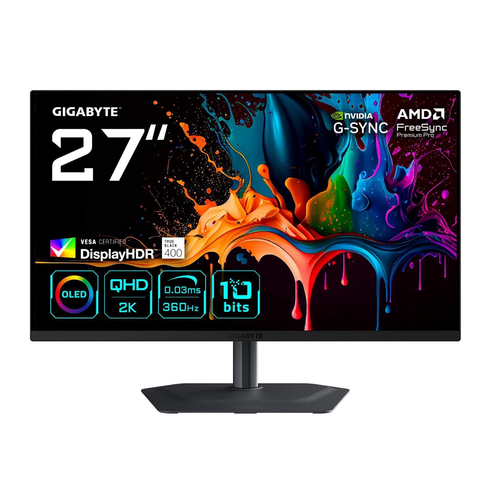 GIGABYTE MO27Q3 27 OLED QHD Gaming Monitor - 2560 x 1440, 360Hz, 0.