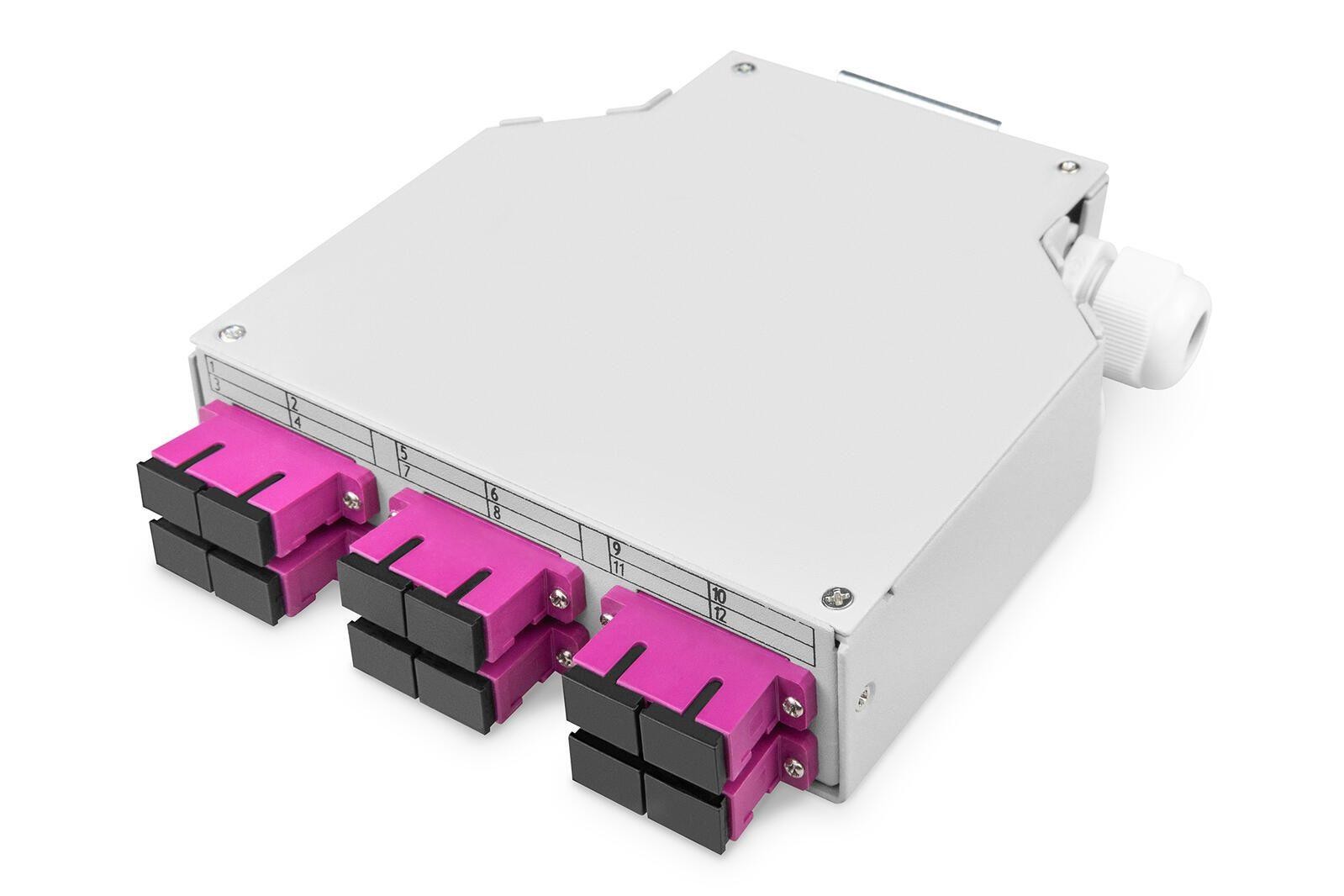 Digitus Fiber optic DIN rail box, MM-OM4, assembled, with SC adapter