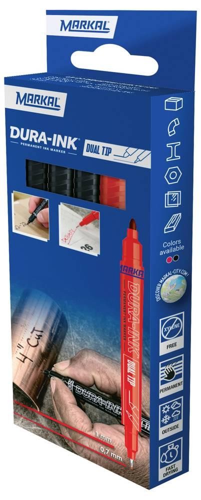 Markal DURA-INK DUAL TIP 22271 Permanentmarker Rot, Schwarz