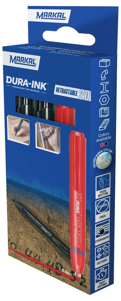 Markal DURA-INK RETRACTABLE 22252 Permanentmarker Rot, Schwarz