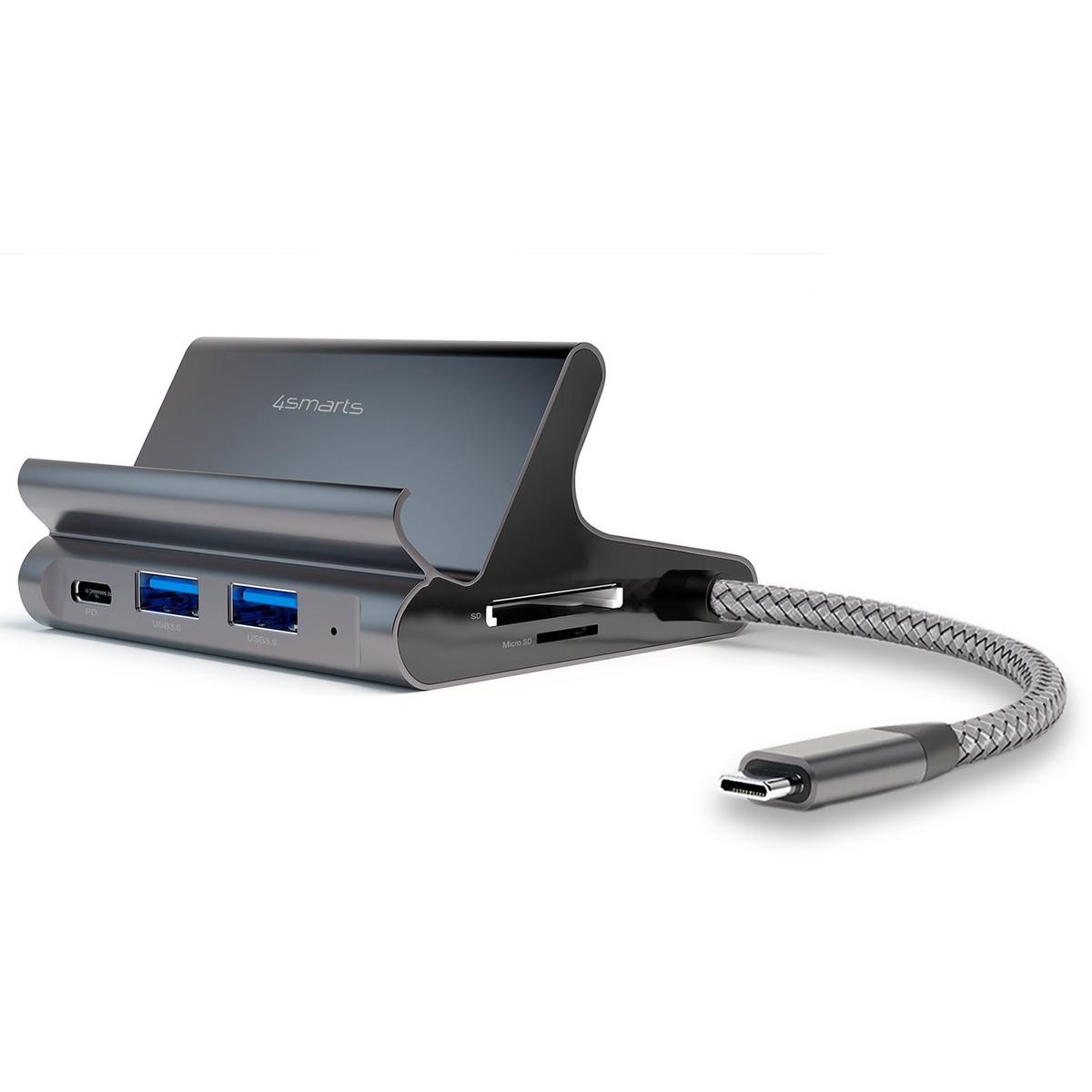 4smarts 7in1 USB 3.2 Gen 1 (3.1 Gen 1) Type-A + Type-C Grey - 4smarts