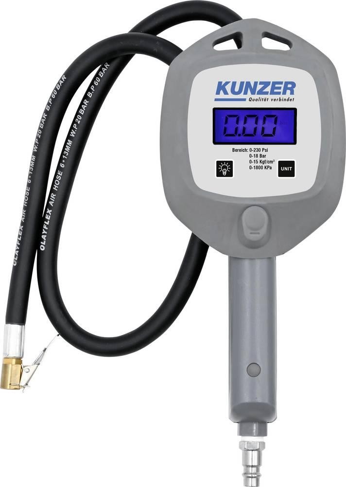 Kunzer 7HRD01 Reifendruckprüfer digital Messbereich Luftdruck 18 bar