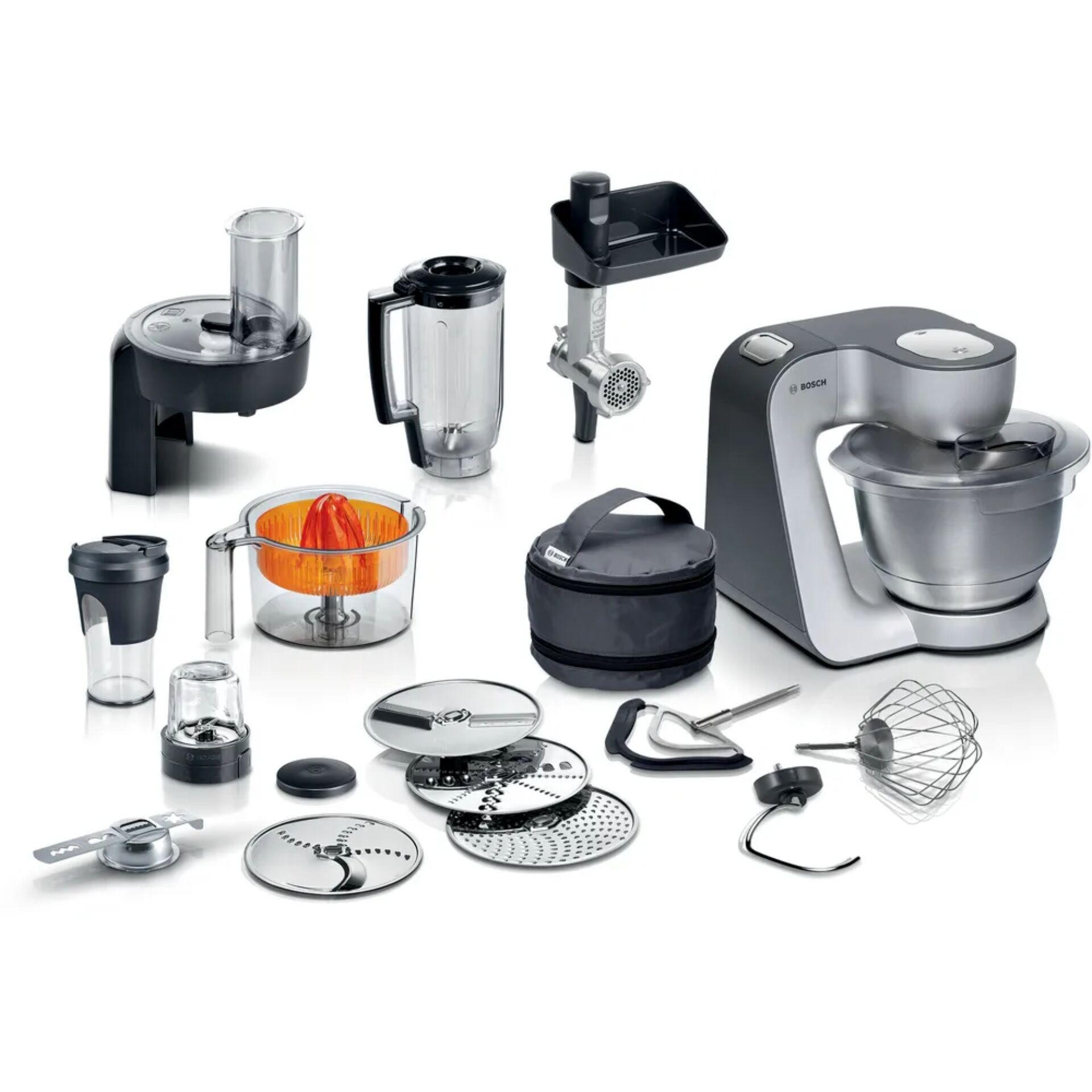 Bosch MUM59S81DE robot de cuisine 1000 W 3,9 L Noir, Acier inoxydable